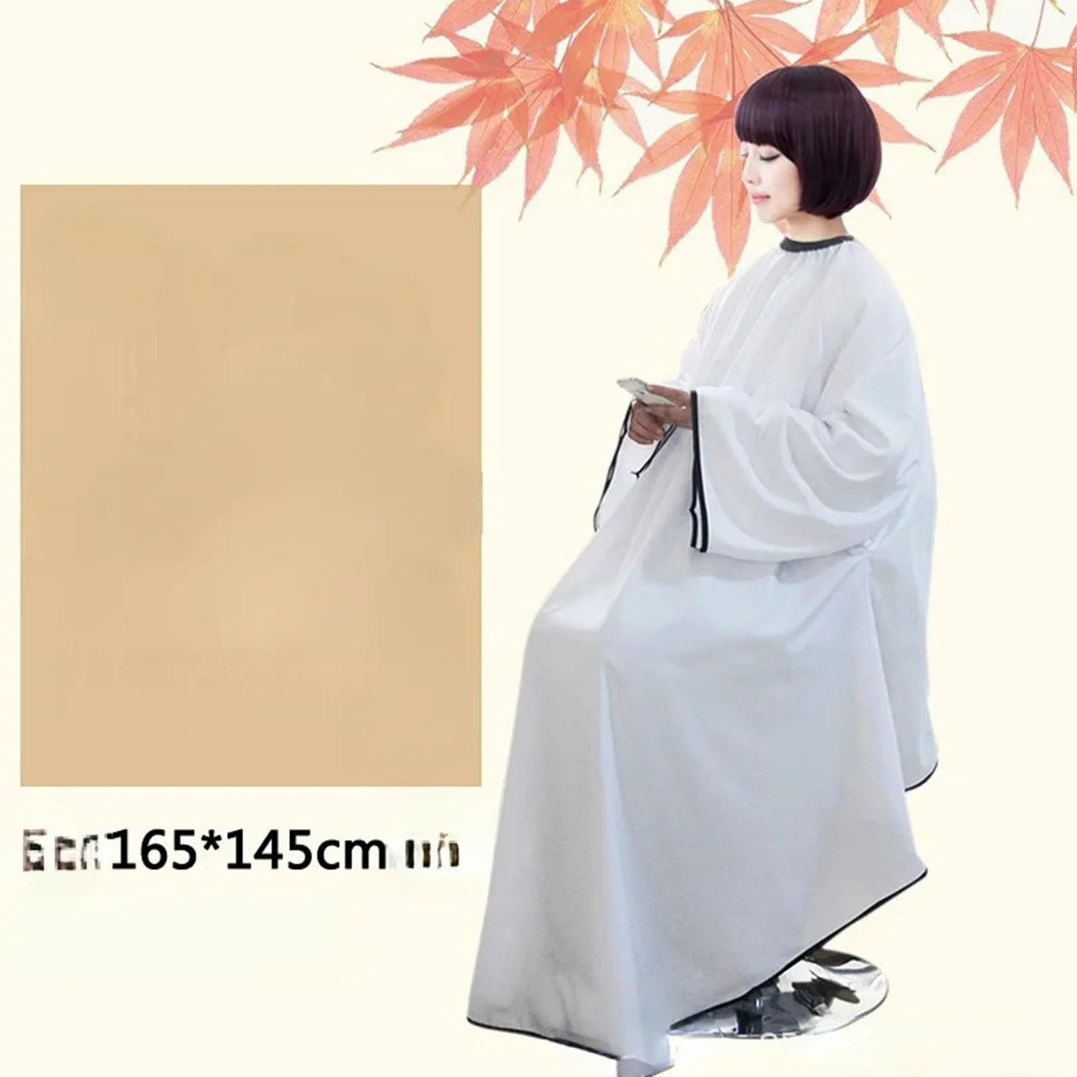 Capa Peluqueria Capa de Corte de Pelo Profesional Impermeable, Delantal for Corte de Pelo, paño de peluquería, Envoltura de Bata, 145x165cm(1pcs-White,5pcs)