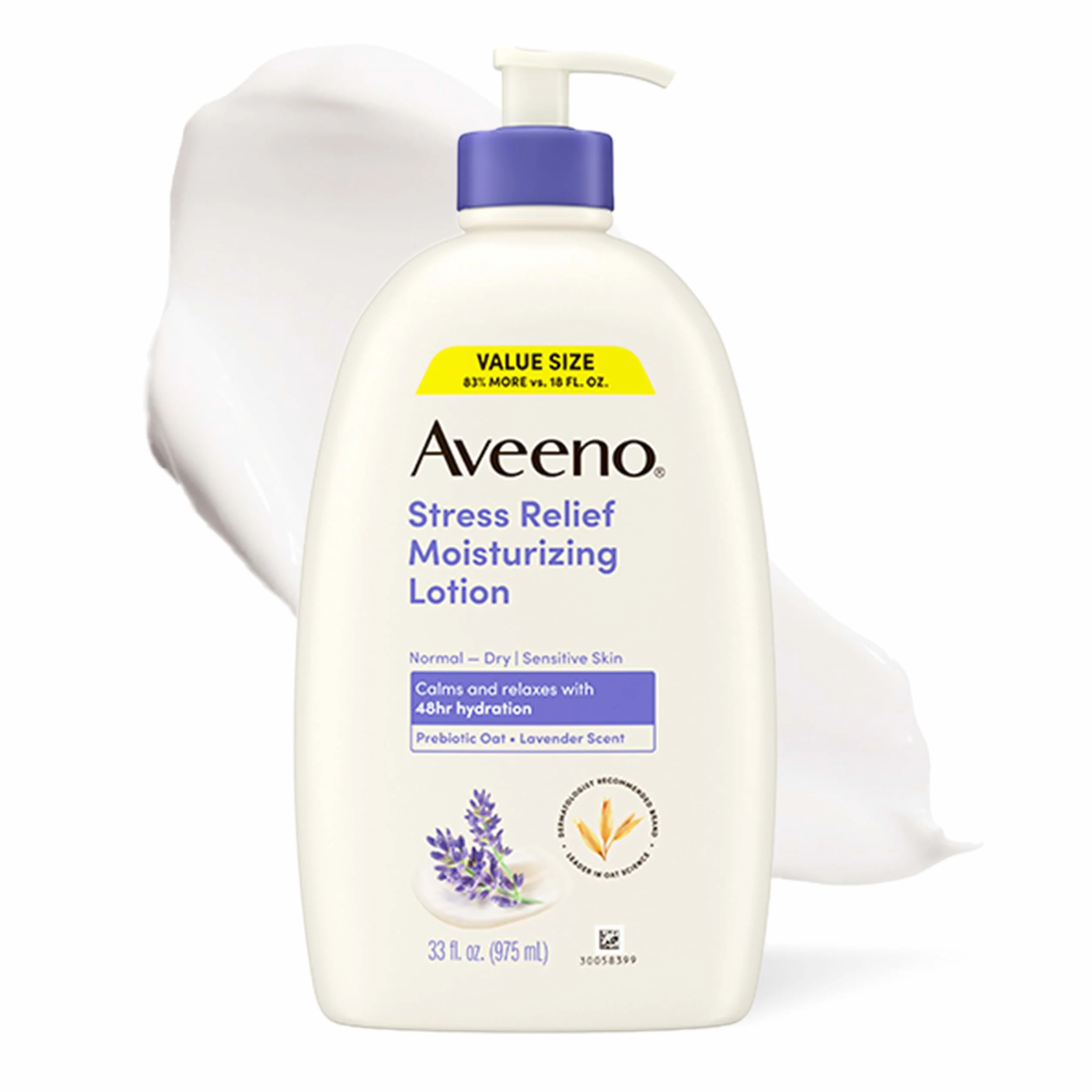 Aveeno Stress Relief Moisturizing Body Lotion with Lavender, Natural Oatmeal and Chamomile & Ylang-Ylang Essential Oils to Calm & Relax, 33 fl. oz
