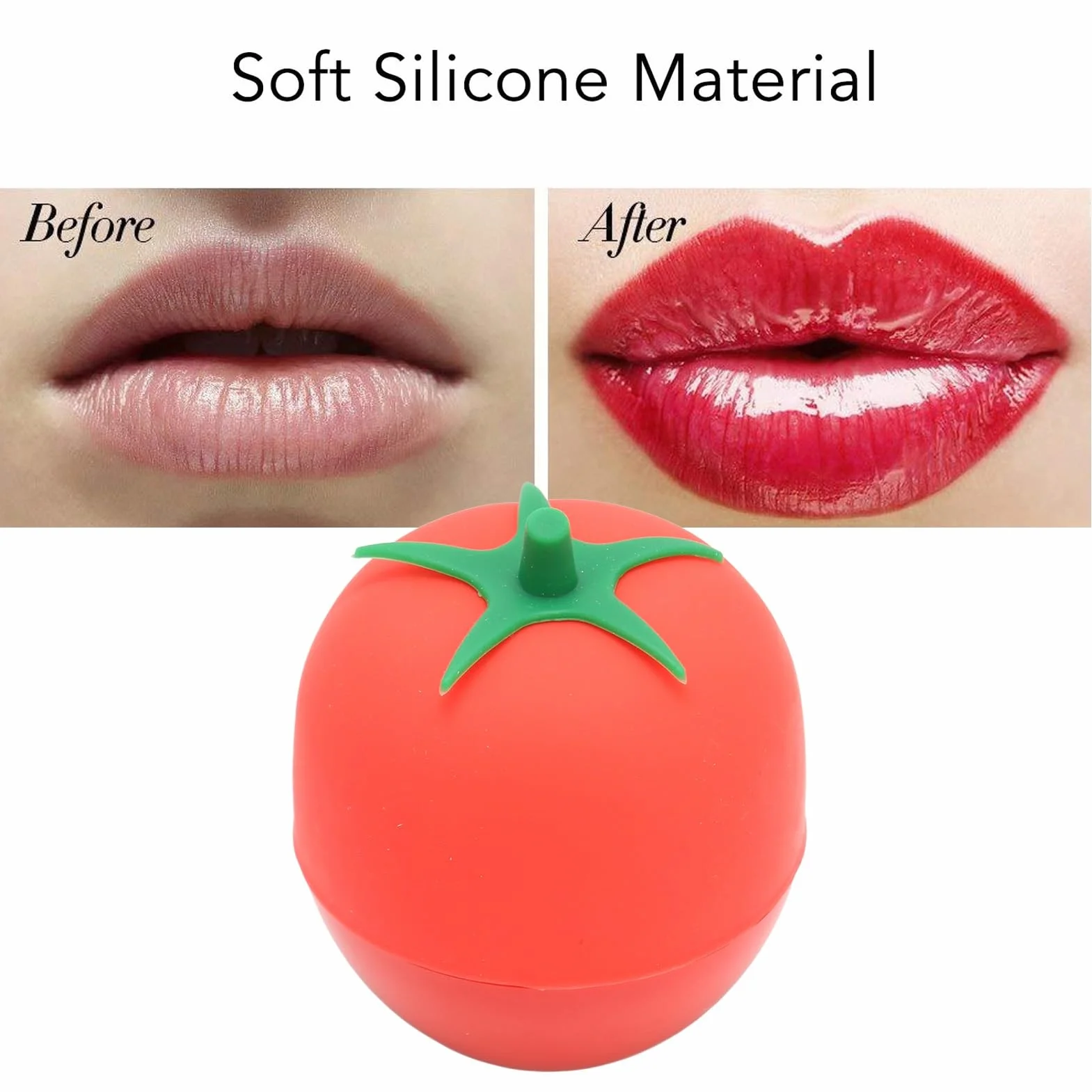 Dispositivo de Aumento de Labios, Herramienta de Silicona de Grado Alimenticio, Portátil (Rojo)
