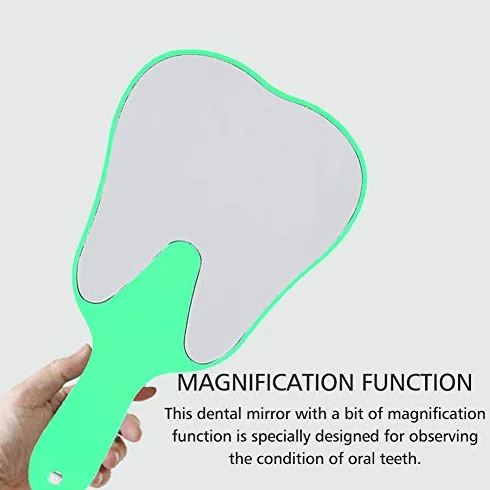 YUYTE Espejo de Mano para Clínica Dentista, Espejos con Mango Plástico, 4 Colores (Verde)