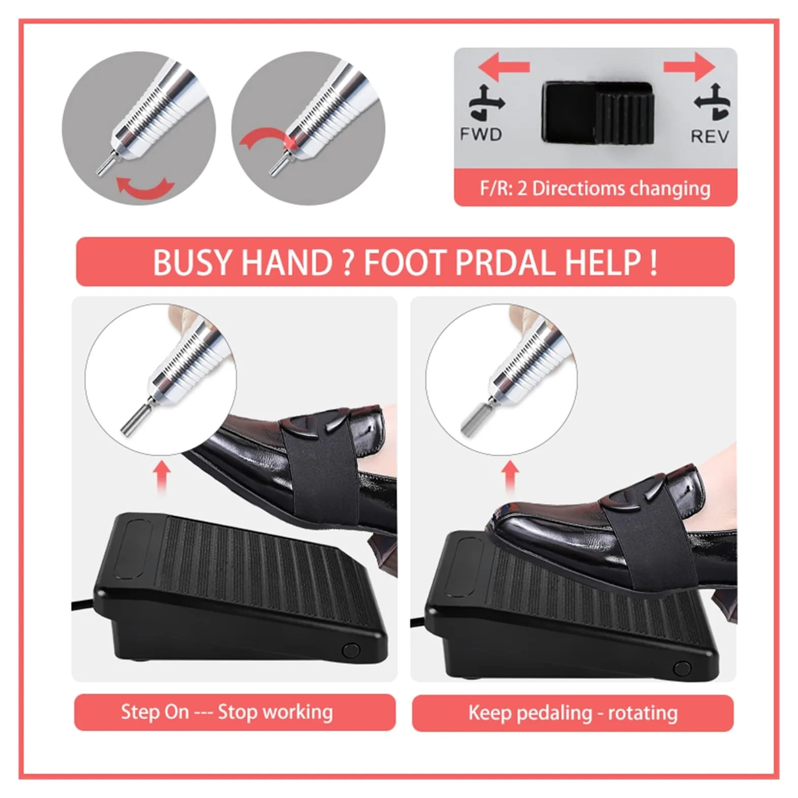 Torno para Uñas, Juego de taladro eléctrico for uñas, cortador de fresado profesional for manicura, limas de uñas, brocas, herramientas for quitar esmalte de Gel(Nero)