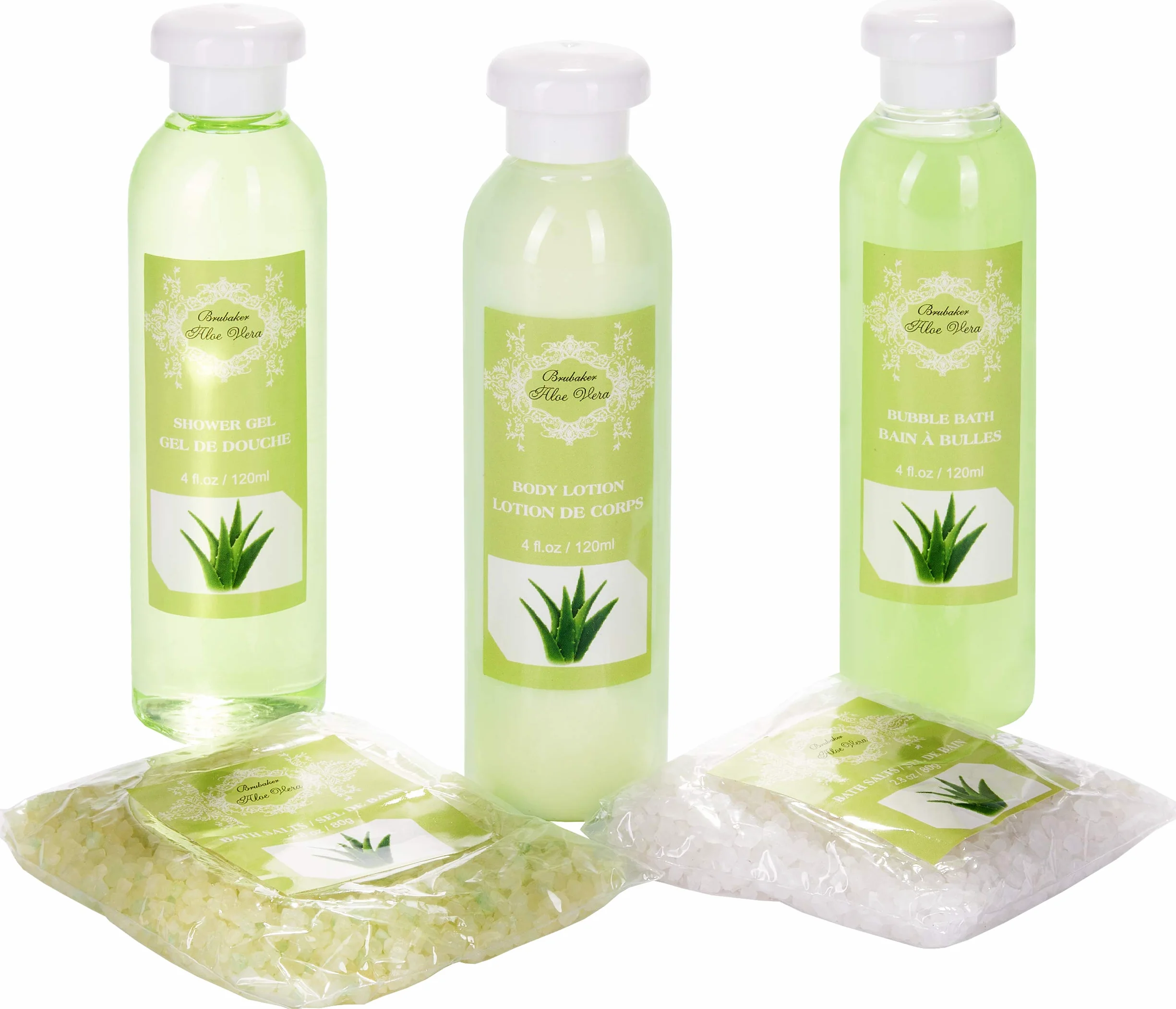 BRUBAKER Cosmetics Set de Regalo de Baño Aloe vera Armario Madera 10 piezas