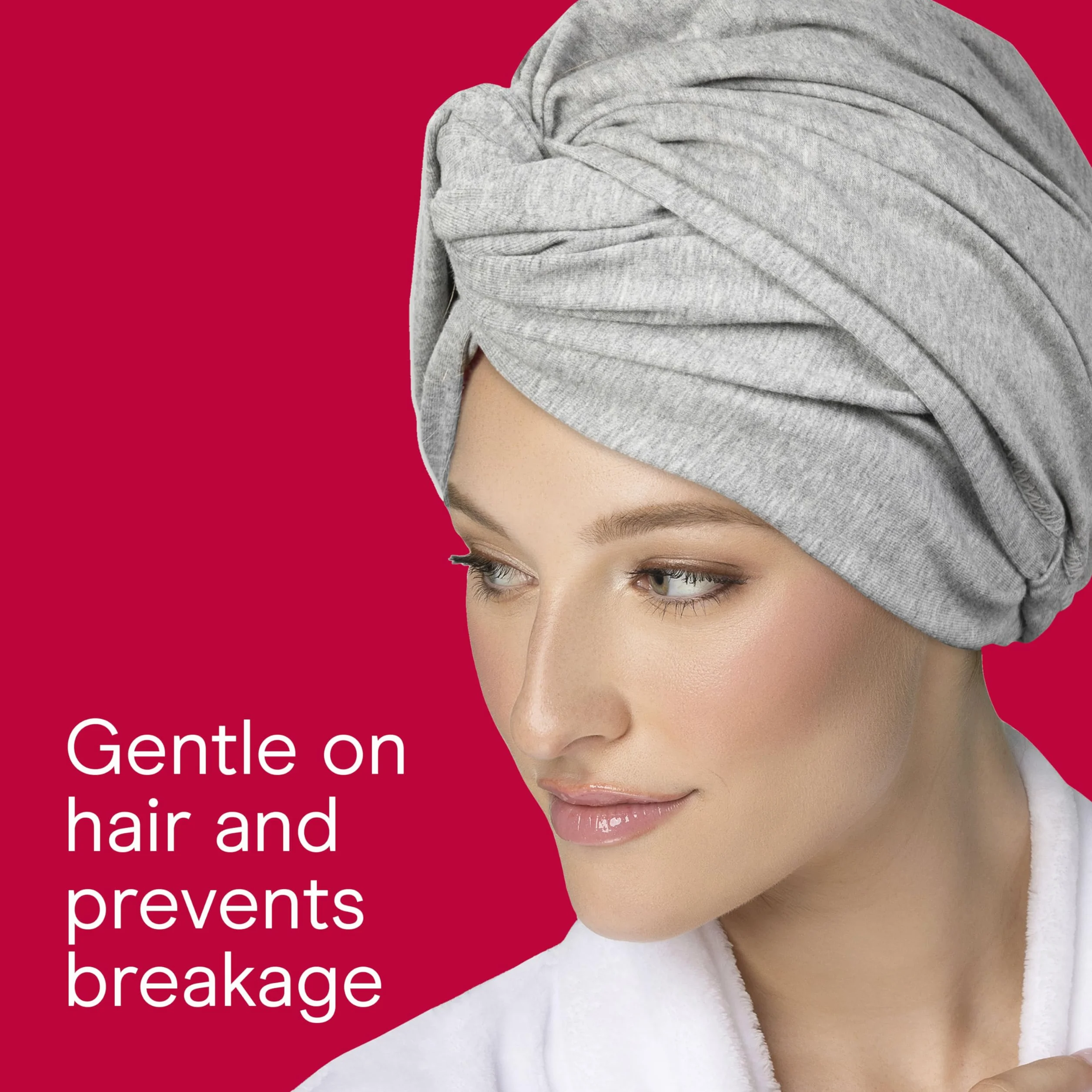 Conair Toalla de algodón para Mujer Secado rápido ultraabsorbente Turbante Gris