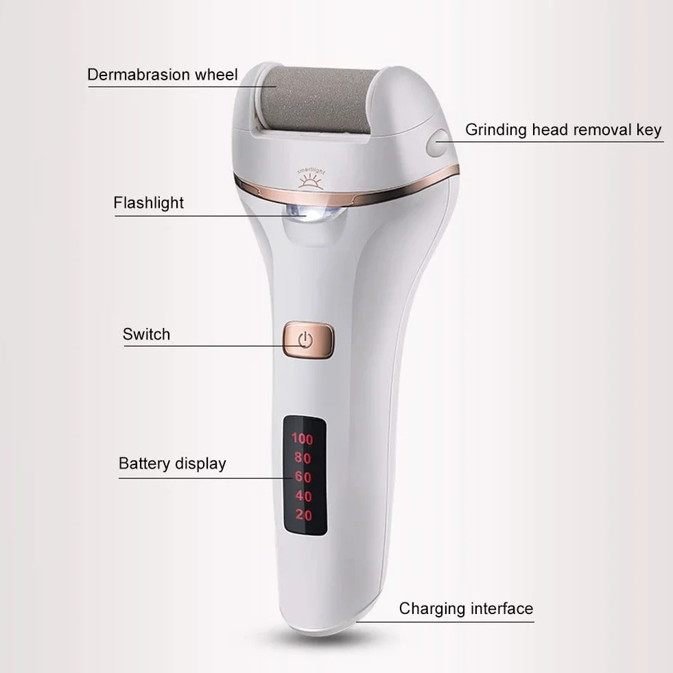 Amoladora eléctrica for pies, eliminador de callos piel seca muerta, herramienta pedicura recargable, herramientas for el cuidado los for limpieza dura y agrietada