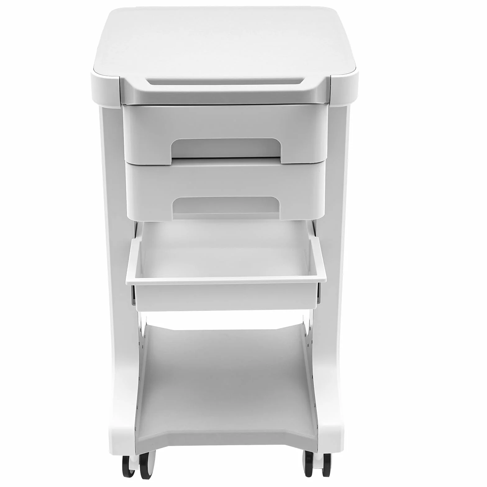 Carro médico 2 cajones 41x41x67 cm 50 kg 4 ruedas universales gris