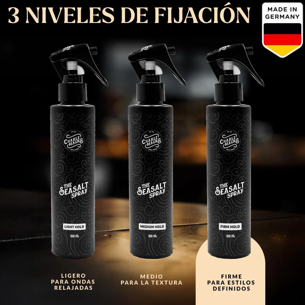 Charlemagne Spray de Sal Marina para el Cabello 200 ml - Volumen y Textura, Ondas de Playa