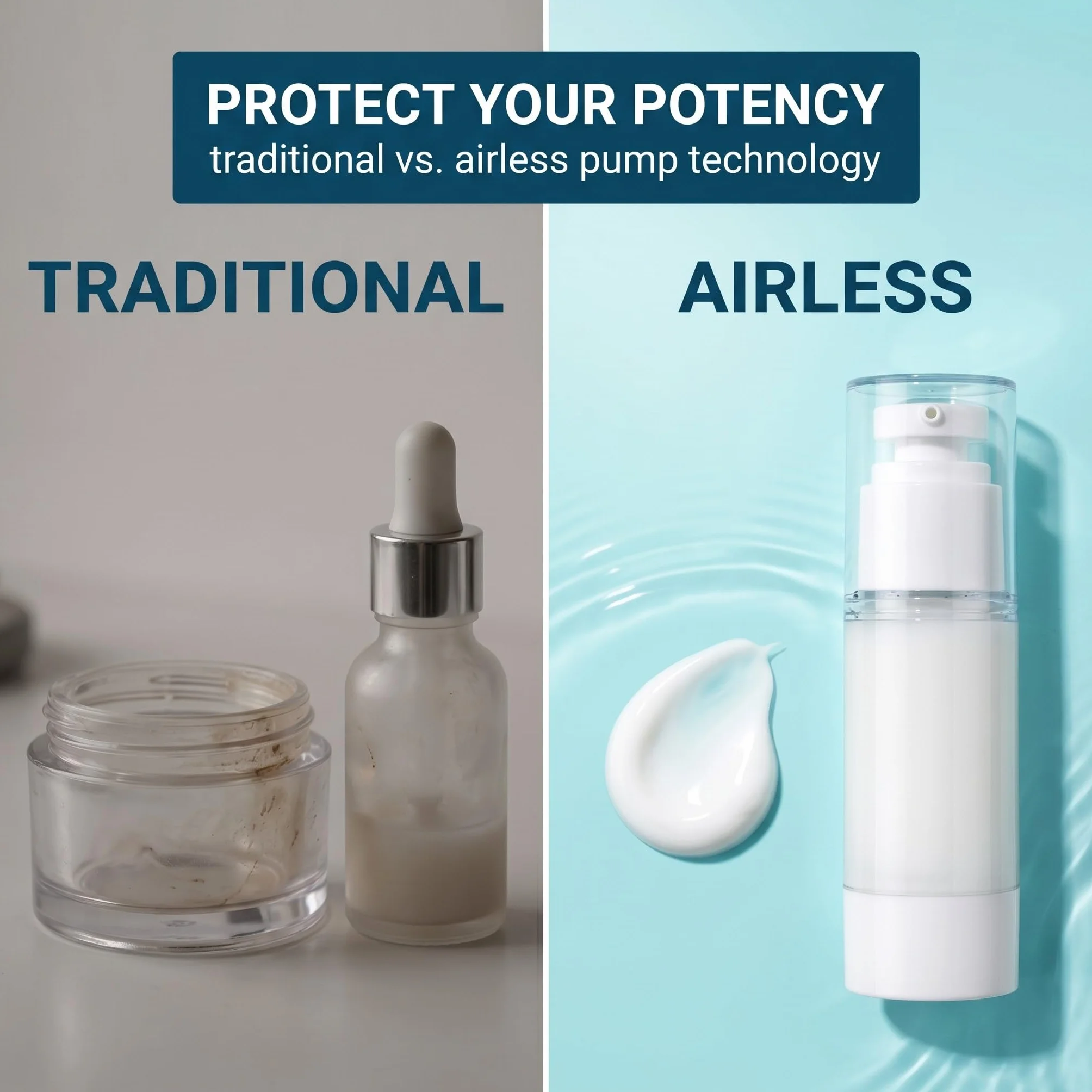 Set de 4 Botellas de Viaje Airless 5ml 10ml 30ml 50ml Dispensador Recargable Antifugas