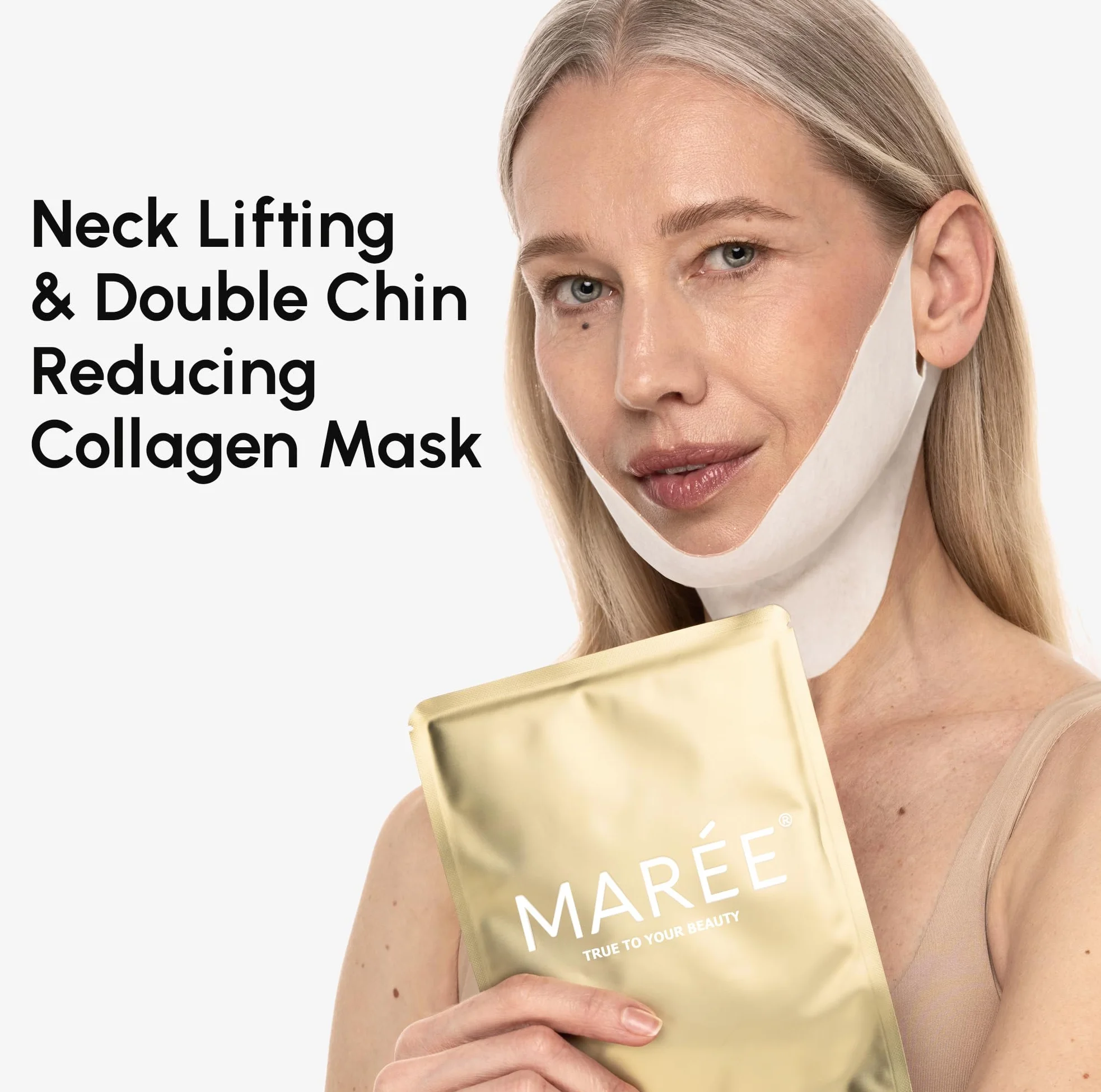 Máscara de elevación facial con oro 24K, colágeno, retinol y ácido hialurónico para mujer