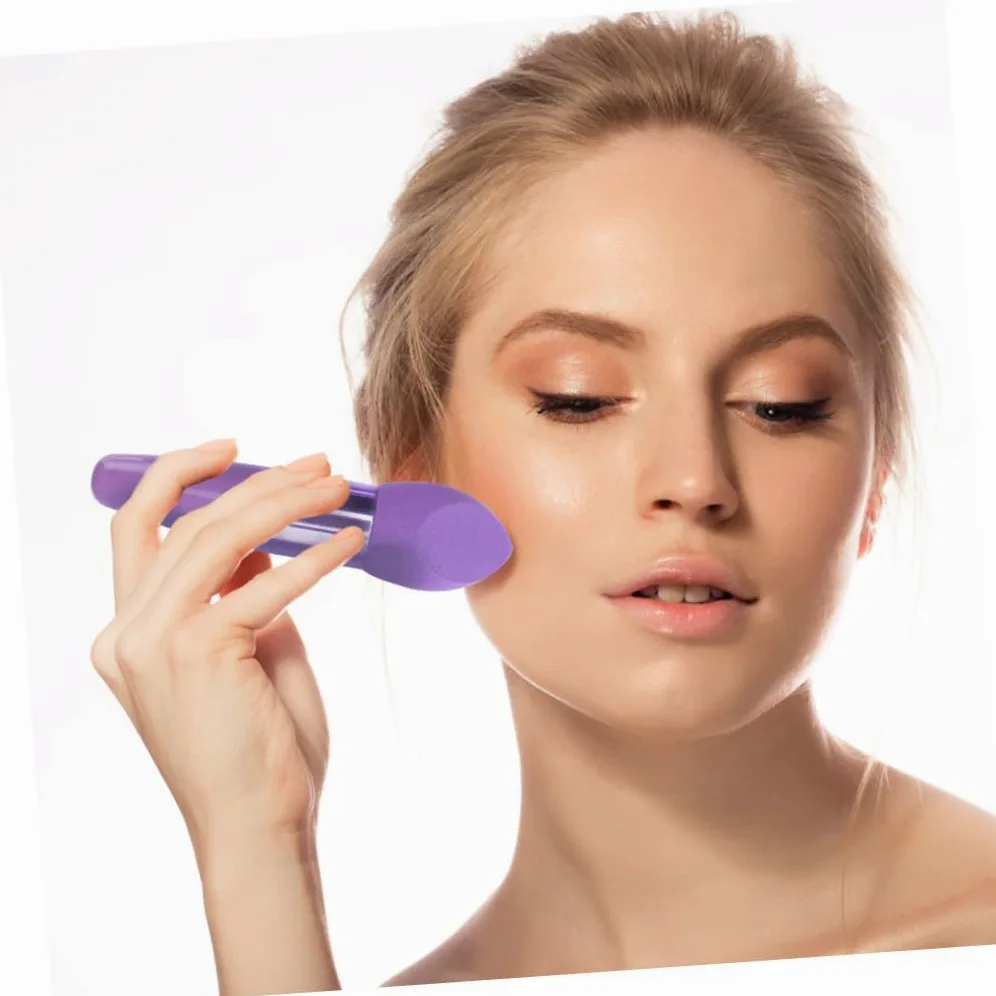 Esponjas De Maquillaje Flexibles y Pinceles De Esponja 6 Piezas Tamaño Portátil Para Productos De Belleza Uso Diario Profesional Kit Cosmético Rosa y Negro