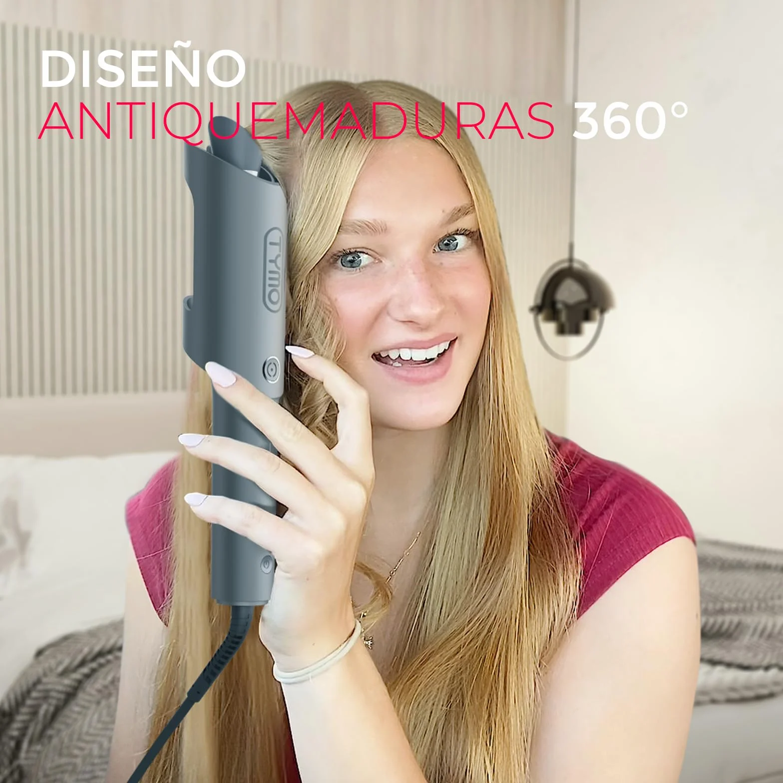 TYMO CURLPRO Rizador de Pelo Automático 25 mm 160-210℃ Cerámica Gris Metálico