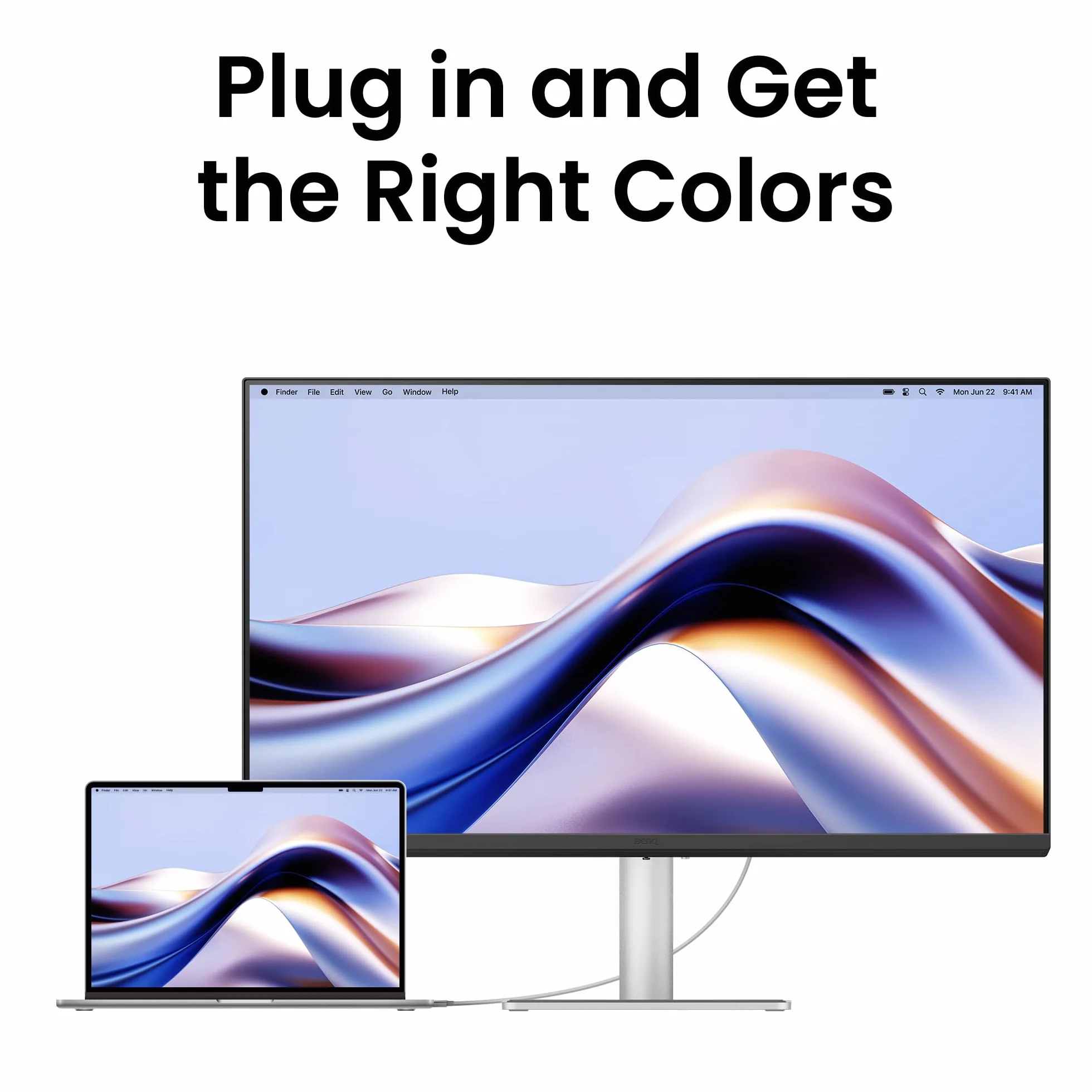 BenQ MA270U 27" Monitor 4K 3840x2160 USB-C 90W MacBook Pro Air Hub USB P3