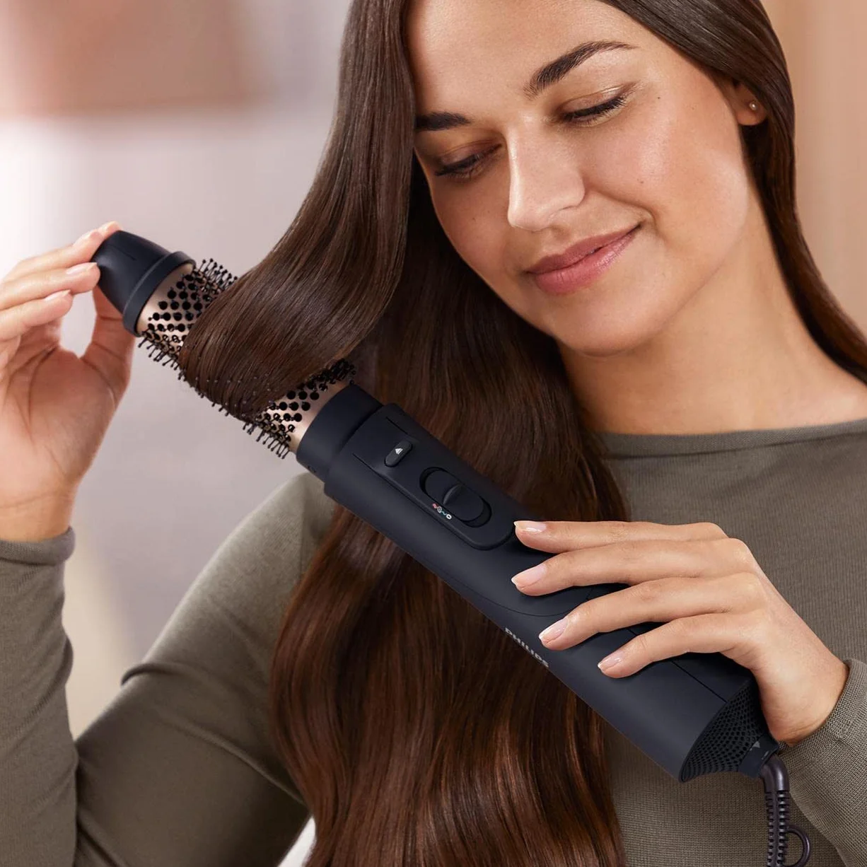 Philips Cepillo Moldeador Serie 5000 5 Accesorios Alisar Volumen Ondas Ionico BHA530/00 Negro