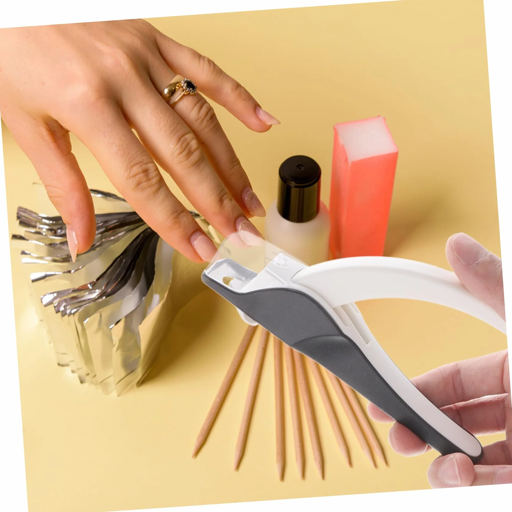 SHERCHPRY Cortauñas Profesional 1 Unidad Mango Texturizado Antisalpicaduras Para Uñas Postizas