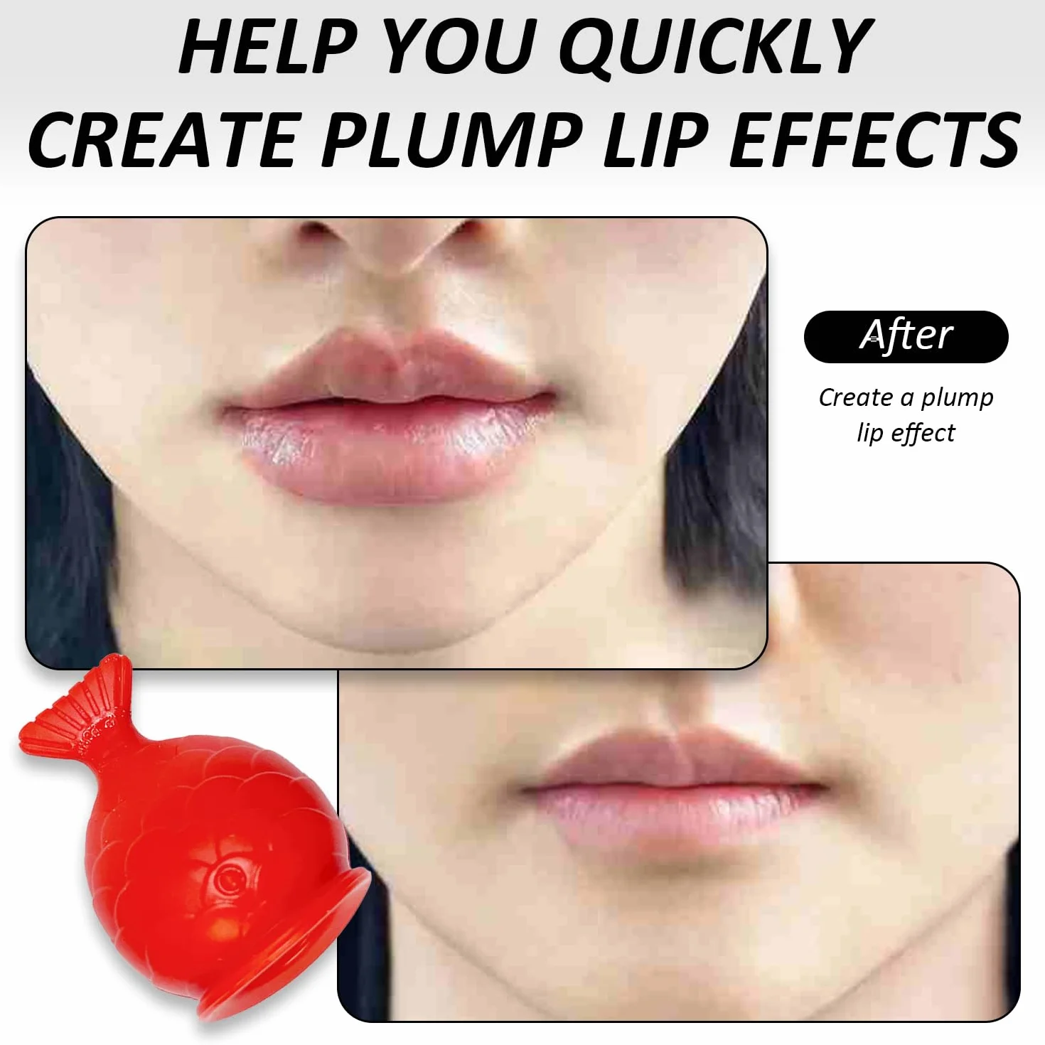 Juego de Herramientas de Belleza: Dispositivo para Rellenar Labios de Pico de Pez y Cepillo de Labios de Cabeza Redonda