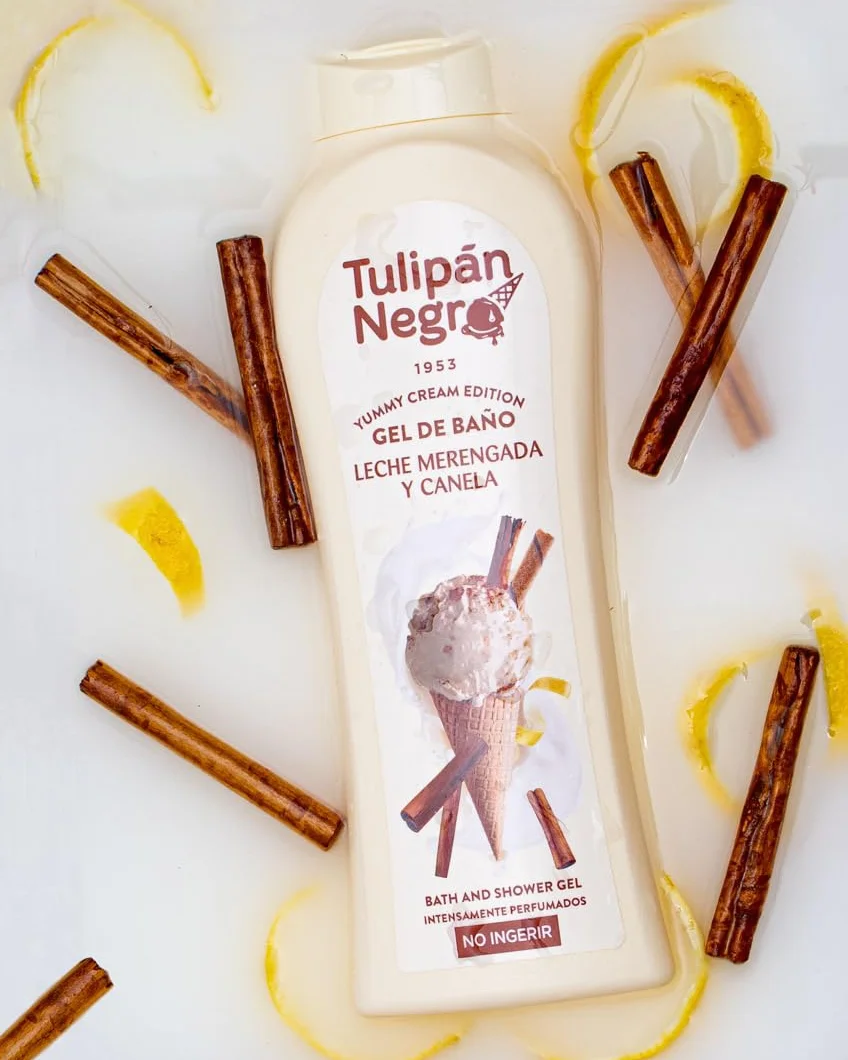 Tulipán Negro Gel de Baño Leche Merengada y Canela Nutritivo e Hidratante 650 ml