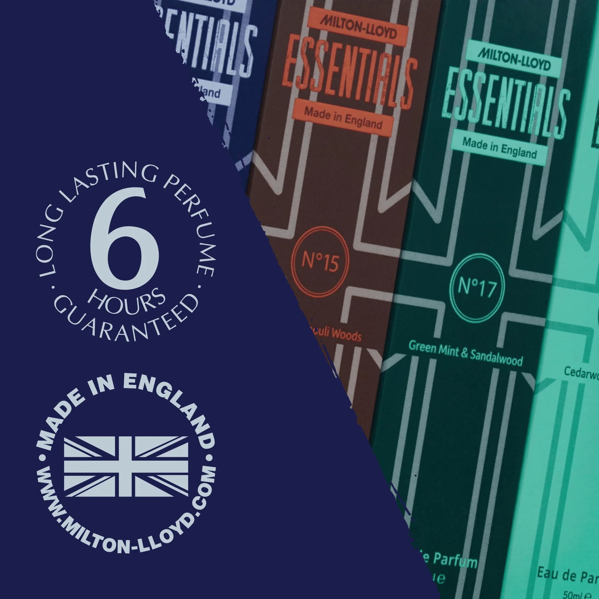 MILTON-LLOYD ESSENTIALS Set de 4 x 50 ml Eau de Parfum Fragancias de Lujo, Perfume para Hombres