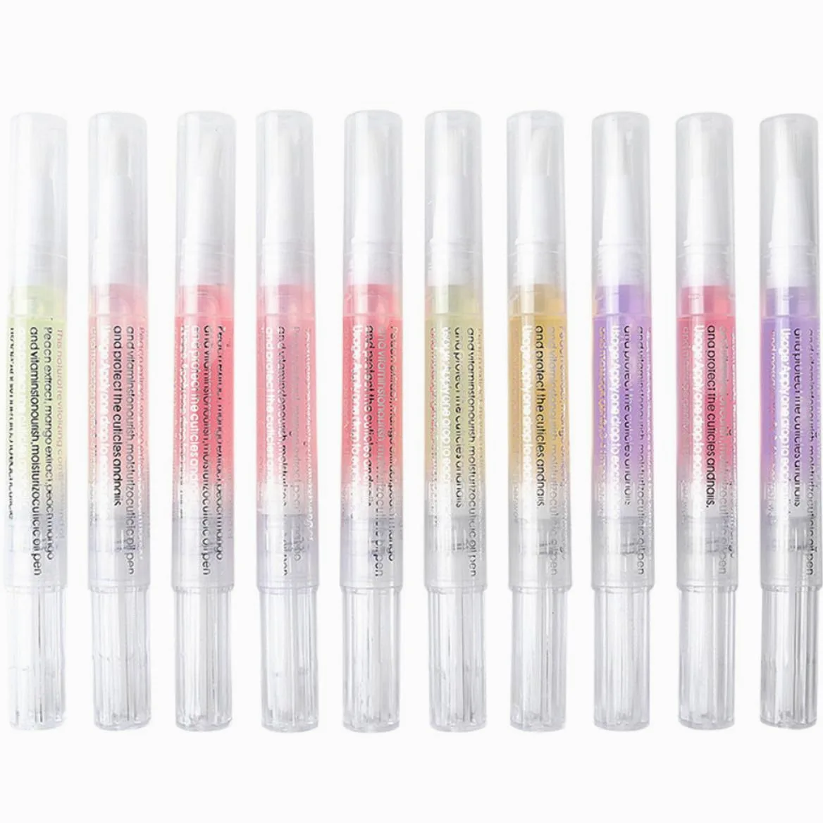 Lápiz para Cutículas de Manicura Aceite Nutritivo, 10 Unidades, Repara Uñas Ásperas, Portátil para Uso en Salón de Manicura Casa Varios estilos