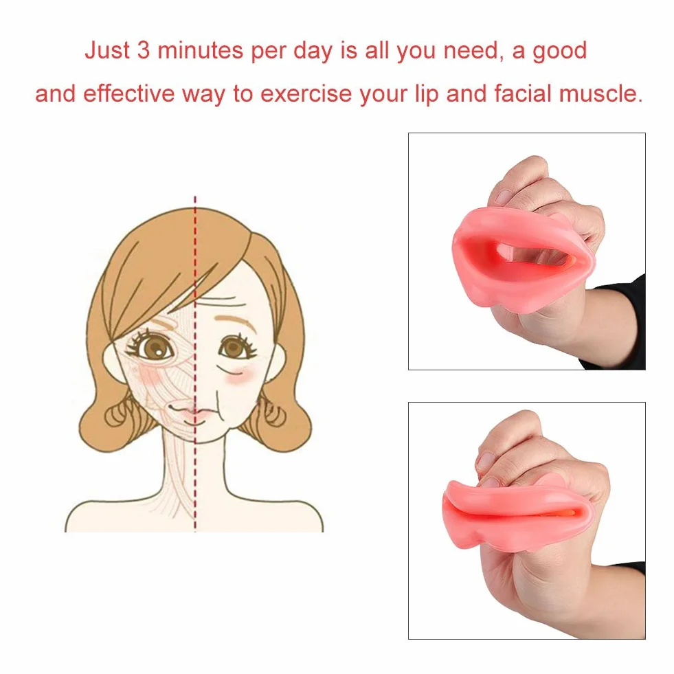 Silicona Entrenador de Labios Lifting Facial Tensor Muscular Antiarrugas