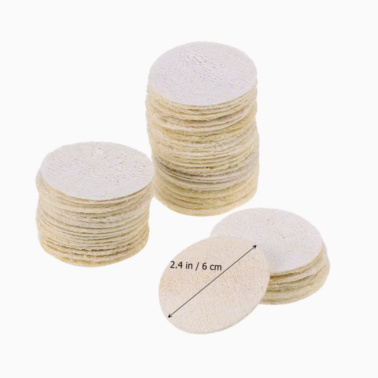 DOITOOL 500 Piezas esponjas faciales almohadillas exfoliantes faciales esponja de maquillaje redonda almohadillas de lavado facial esponjas exfoliantes de lufa constituir Depurador lavabo