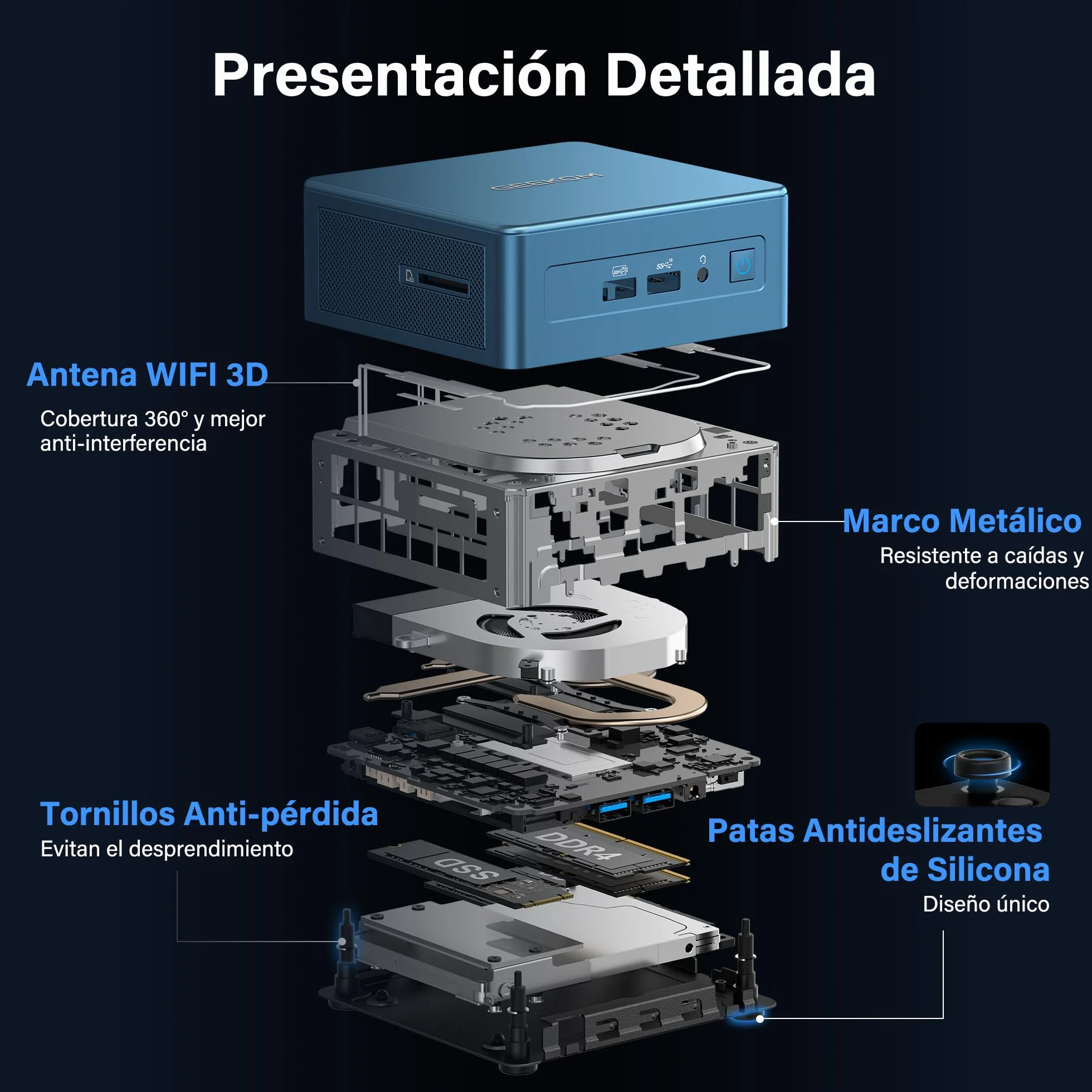 GEEKOM IT12 Mini PC Intel Core i5-12450H 16GB RAM 512GB SSD Windows 11 Pro 2xUSB4.0