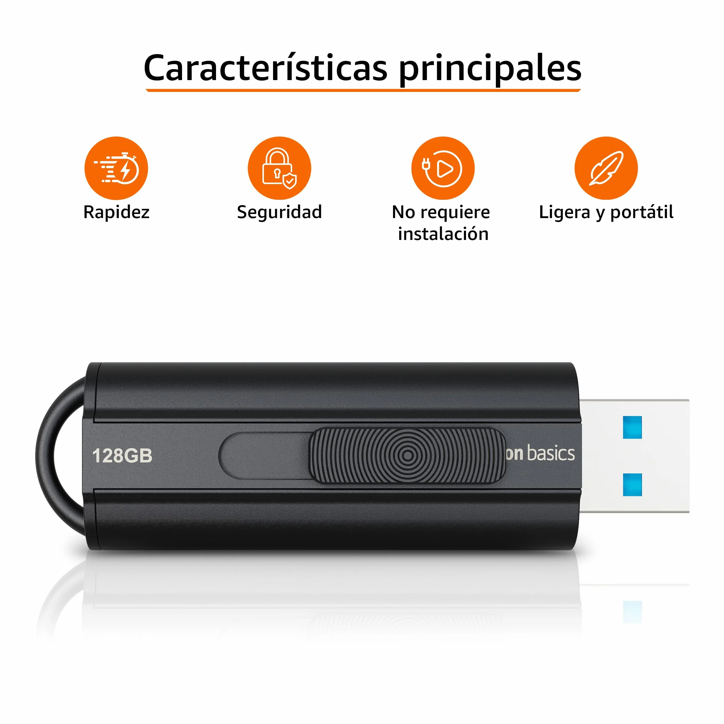 Amazon Basics Memoria flash USB 3.1 128 GB Negro