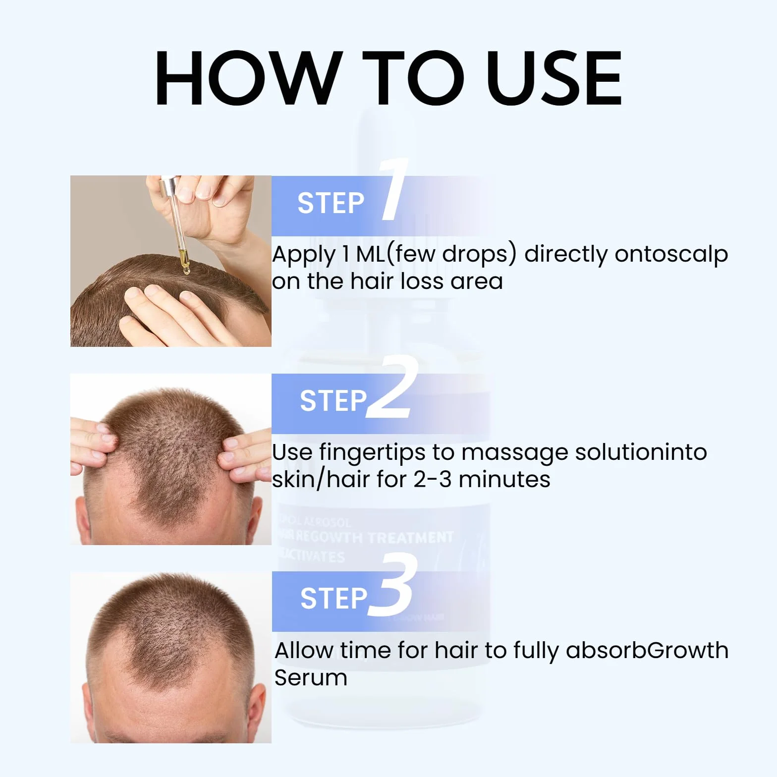 Serum Capilar Anticaída 2 x 50 ml, Hair Growth Serum con Biotina, Densificador Capilar Ligero para Hombre y Mujer, Serum Capilar Fortificante para Cabello Fino, Débil y Dañado, Azul