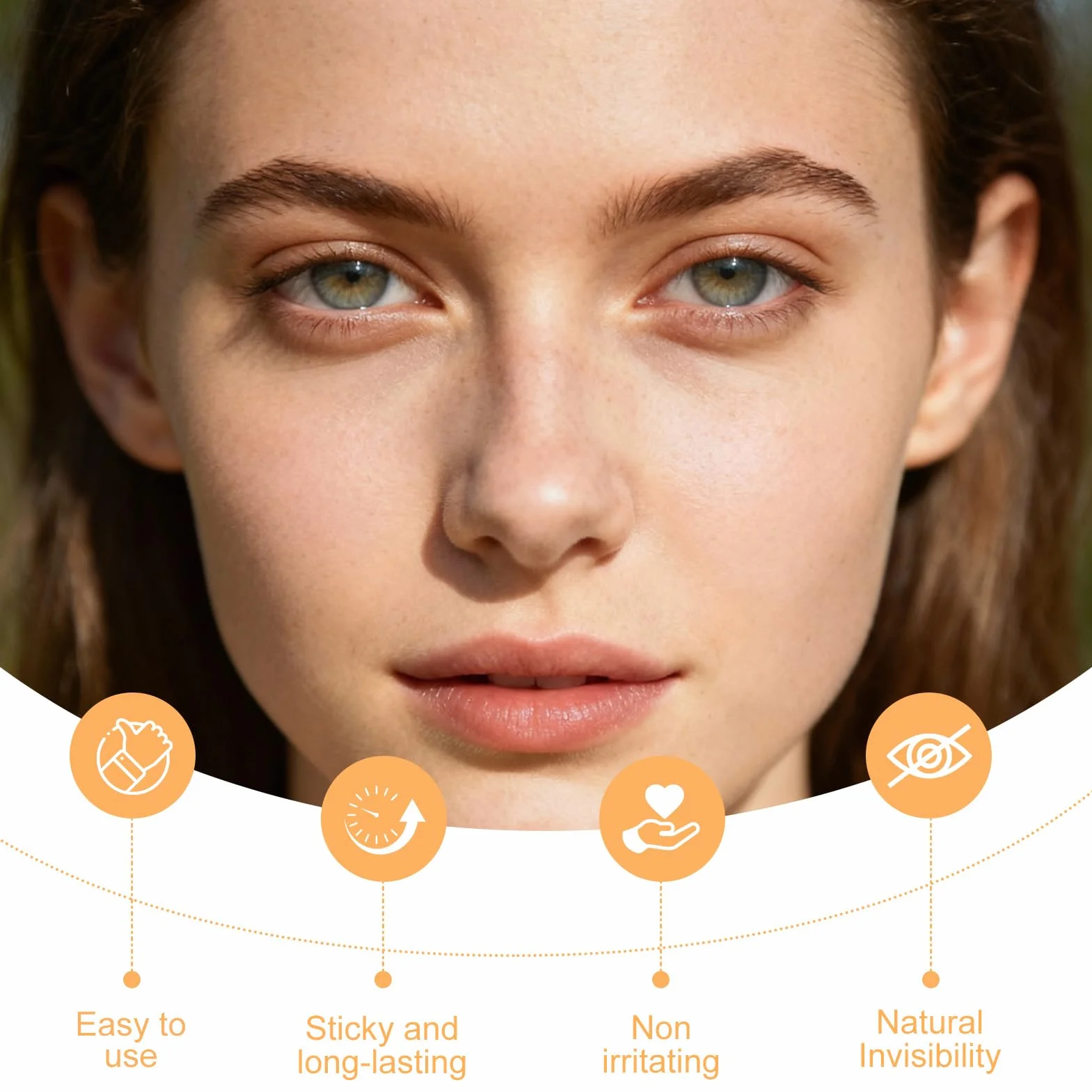 Pegatinas para Párpados Caídos 240 Activación por Agua Lifting Ojos Radiantes Párpados Dobles con Pinzas
