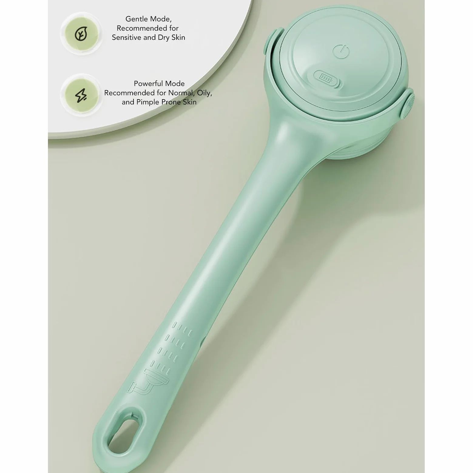 Srliya Potente Exfoliante Corporal Eléctrico con Batería Recargable para una Experiencia de Baño Eficiente (Verde)
