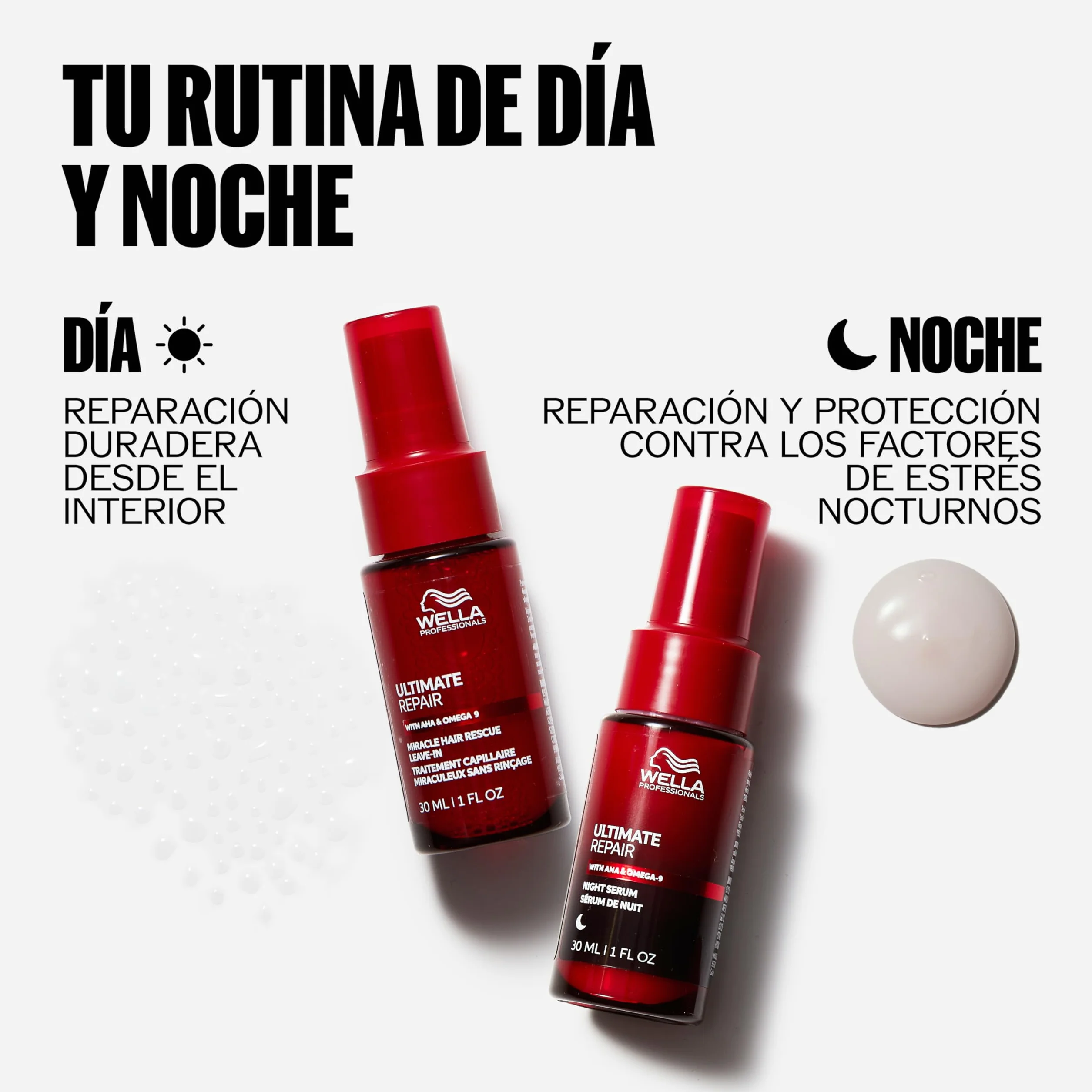 Wella Professionals ULTIMATE REPAIR Sérum de Noche - Tratamiento Sin Aclarado Ligero para Cabello Dañado - Control del Frizz - Acción 8h - Repara, Hidrata y Protege Todo Tipo de Cabello