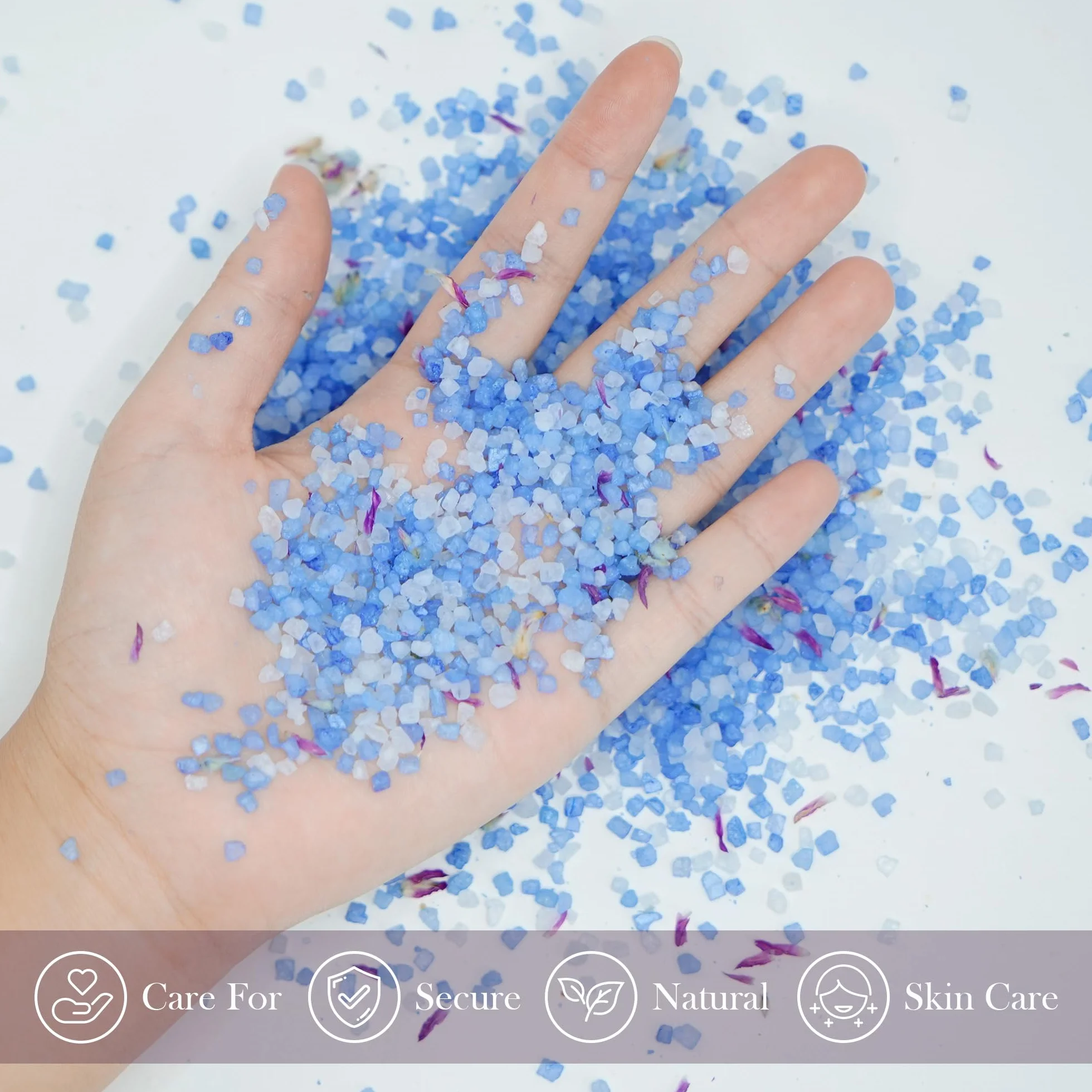 Juego de regalo de sal de baño, juego de spa de aromaterapia relajante para mujeres, 80 g, regalos de autocuidado para mamá, regalos de cumpleaños para el día de la madre, con sal marina Nat