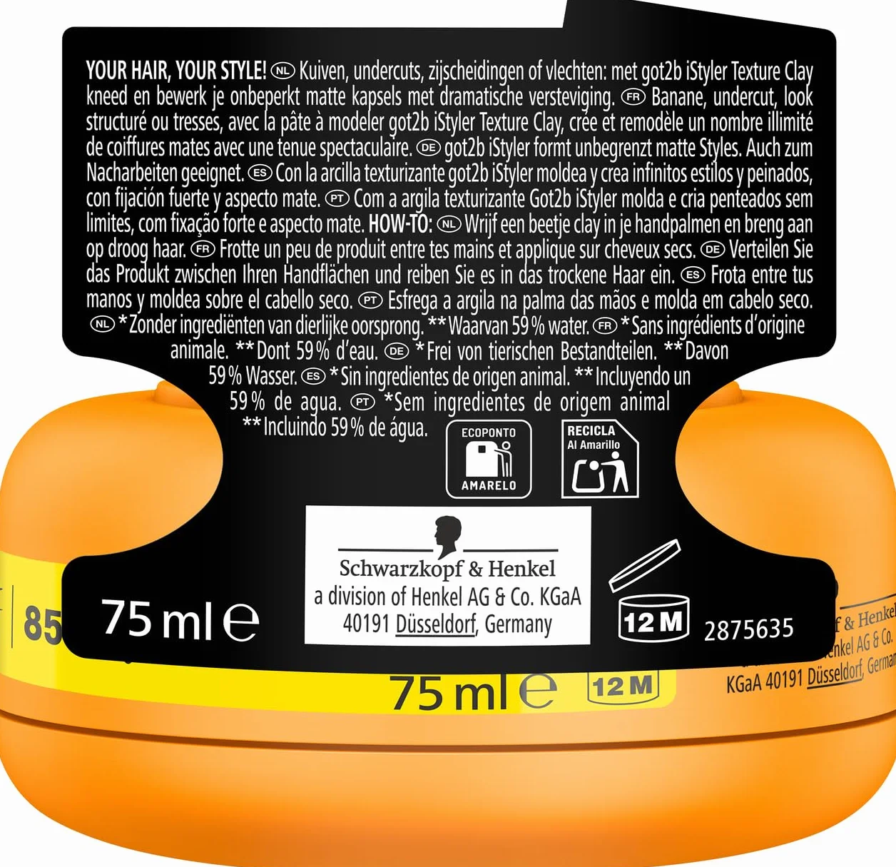 got2b Arcilla Texturizante iStyler 6x75 ml texturizador cabello arcilla moldeador pelo mate fijación nivel 5