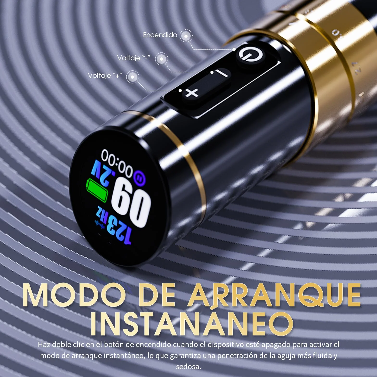 Mast Flip3 Máquina de Tatuar Pen Rotativa Inalambrica Tattoo Gun with 7Adjustable Strokes 2.4mm - 4.2mm with 1800mAh 2pcs Baterías para Principiantes y Artistas de Tatuajes