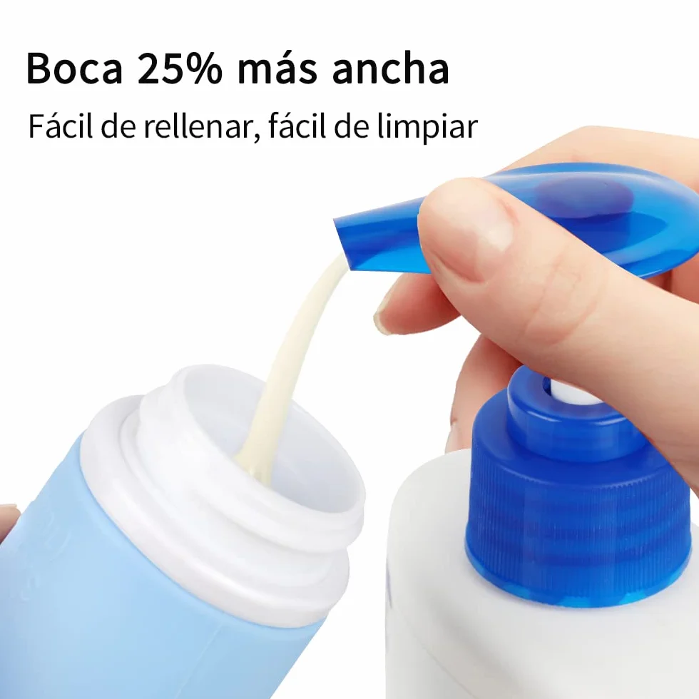 Opret Botes Viaje Rellenables 100ml 3 Piezas, Botellas de Silicona para Gel y Champu a Prueba de Fugas
