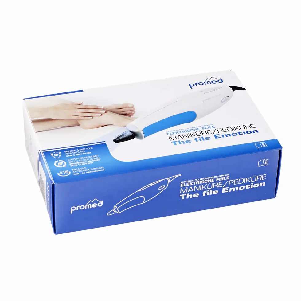 Promed EMOTION - Aparato de manicura y pedicura, con 41 accesorios, color blanco y azul