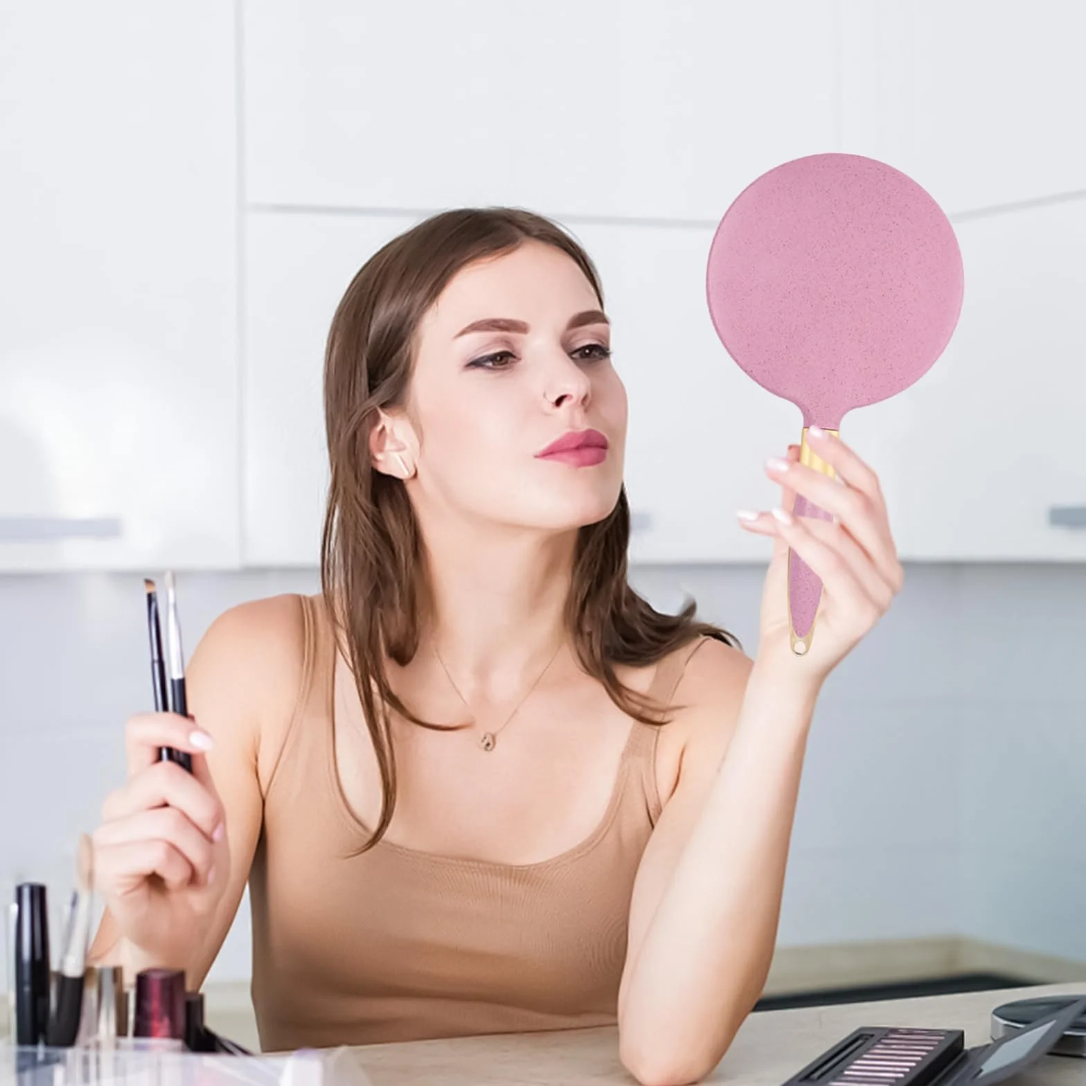 Espejo con Mango Profesional Ovalado Ergonómico para Peluquerías