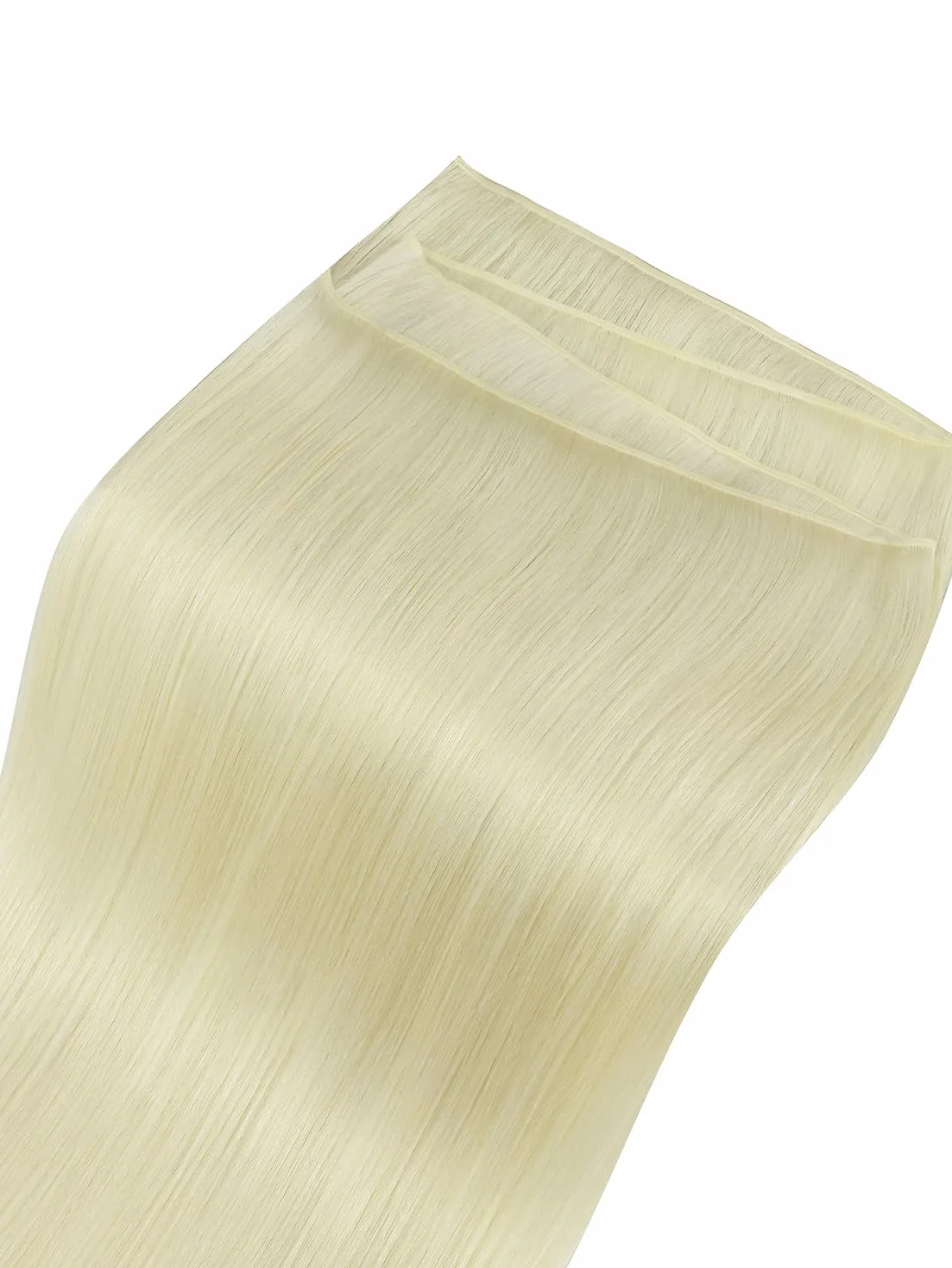 Fshine Natural Human Hair Blonde White Weft Hair Extensions 50g 55cm Lisse