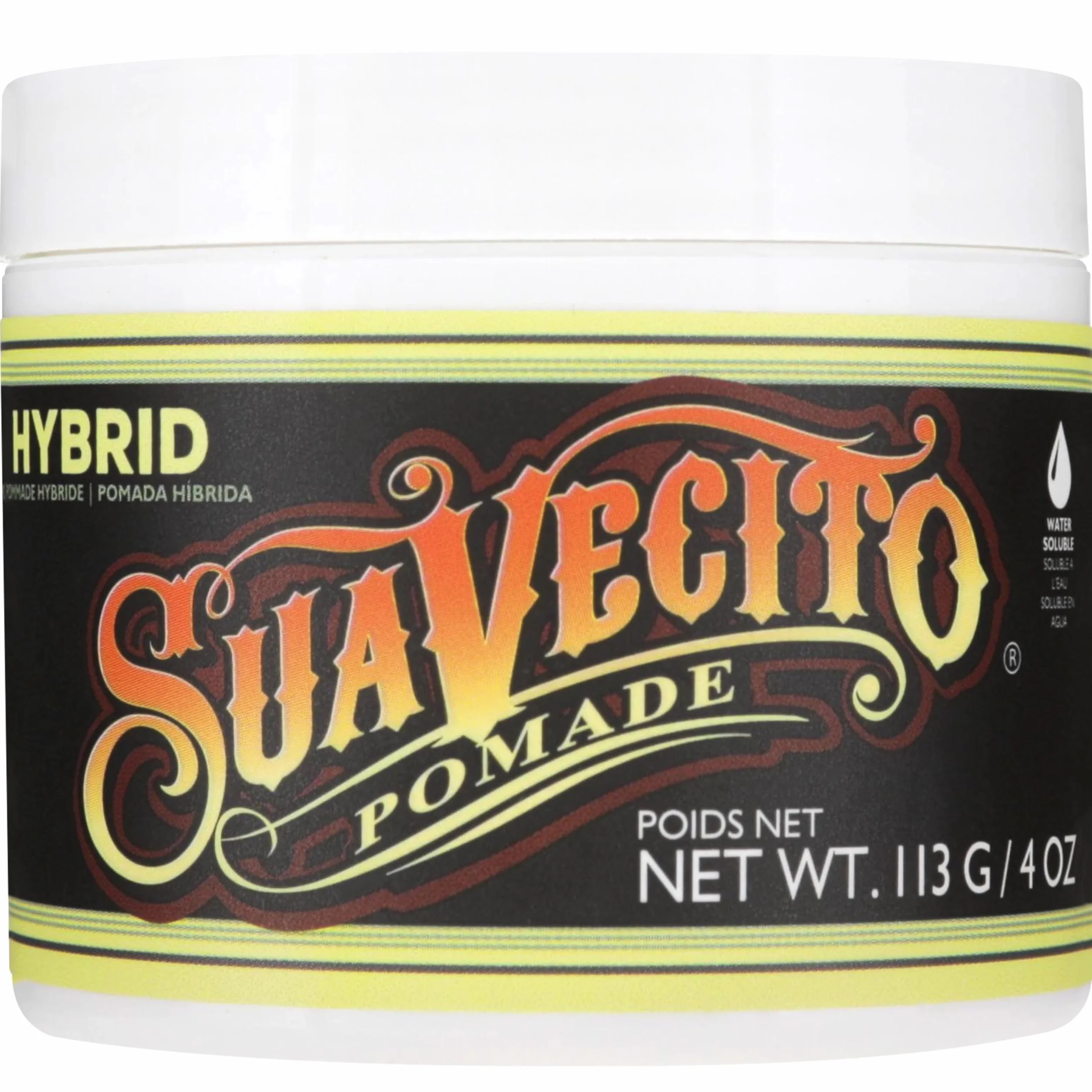 Suavecito Pomada Híbrida para Hombres, Agarre Medio, Alto Brillo, 4oz