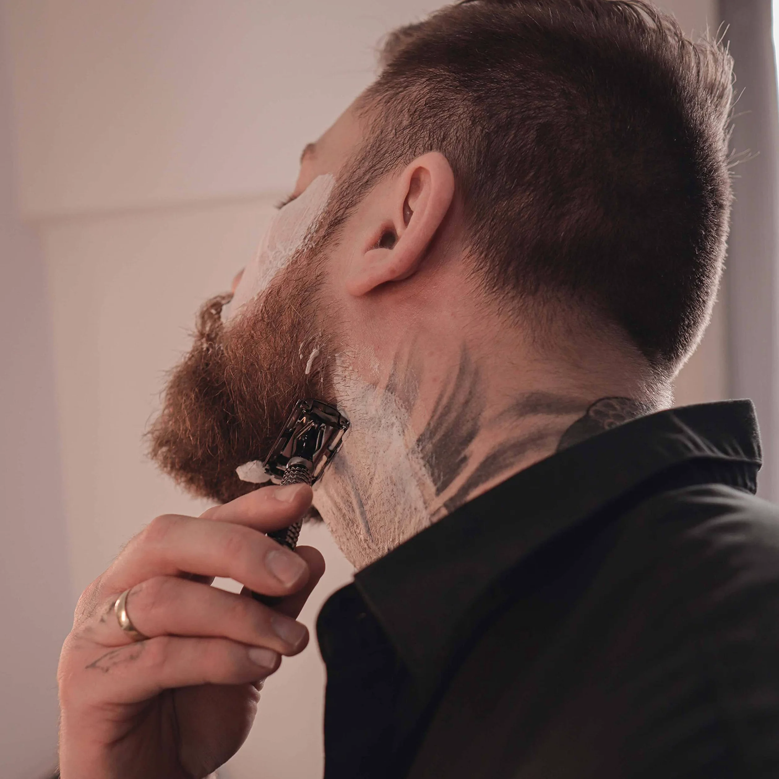 Juego de maquinilla de afeitar clásica - incl. brocha, jabón, bol, aceite de afeitar, cuchillas de afeitar, paño de afeitar, piedra de alumbre, aceite de barba, peine y cepillo para barba