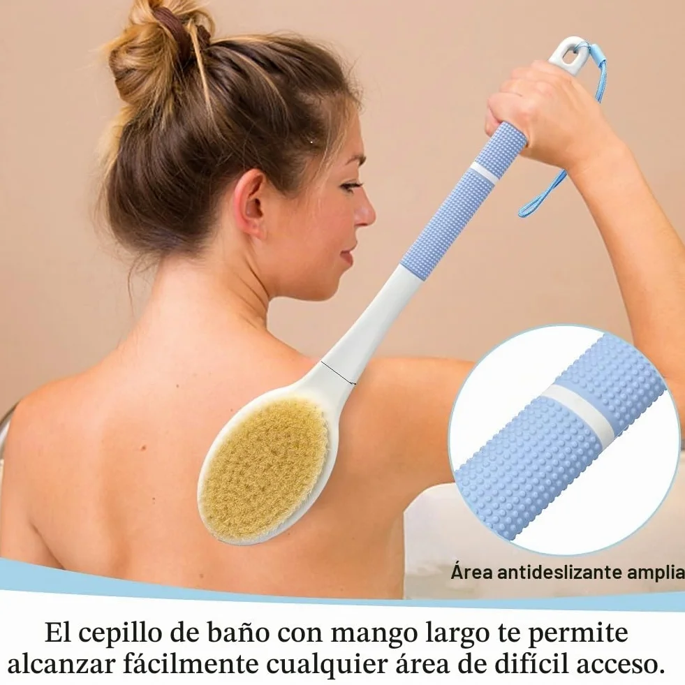 Cepillo Ducha Espalda Mango Largo 44cm Corporal Baño Húmedo Seco