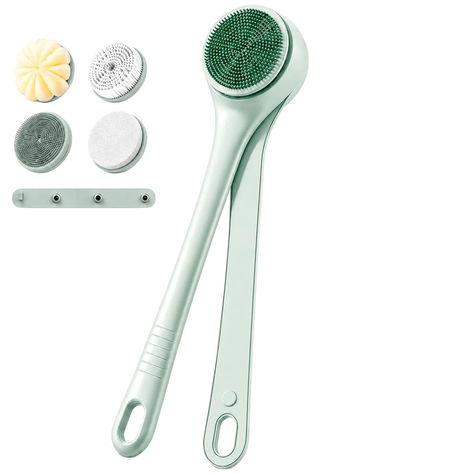 Cepillo Corporal Eléctrico Exfoliador con Masaje Giratorio, 2 Velocidades y | Cepillo Corporal Exfoliante Impermeable con Doble Mango para Cuidar la Piel a Diario en Baño Spa