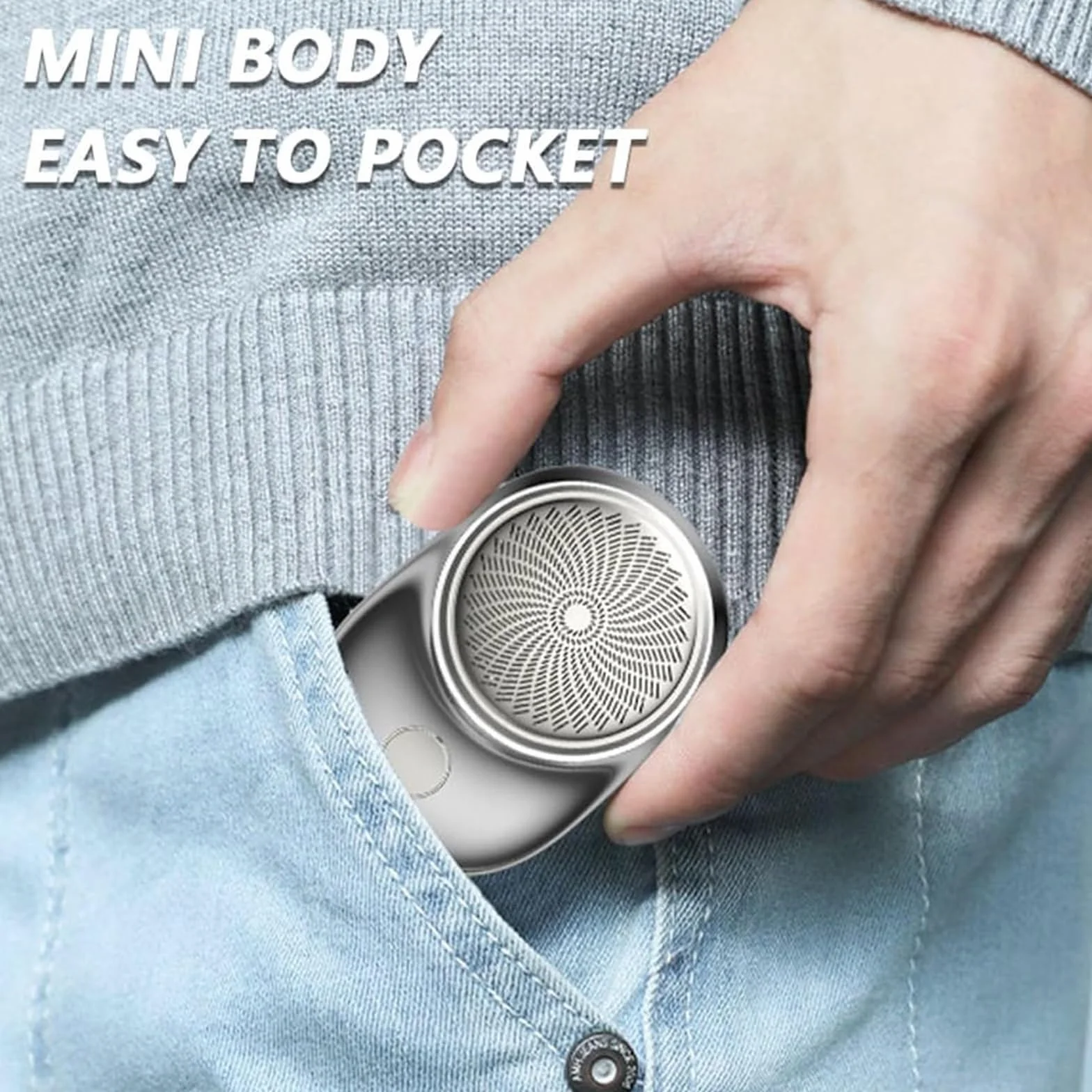 Mini afeitadora eléctrica lavable húmeda y seca portátil de bolsillo Silver