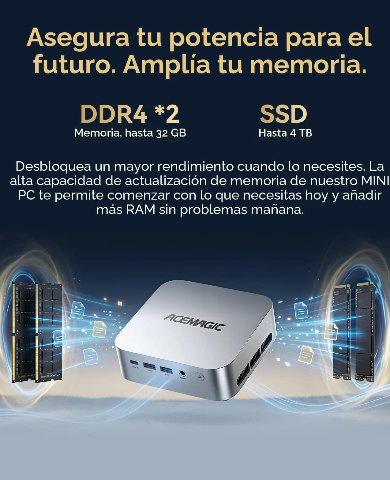 ACEMAGICIAN K1 Mini PC AMD Ryzen R2544 8GB DDR4 256GB SSD Radeon Graphics Windows 11 Pro 4K Triple Display WiFi 5 BT 4.2