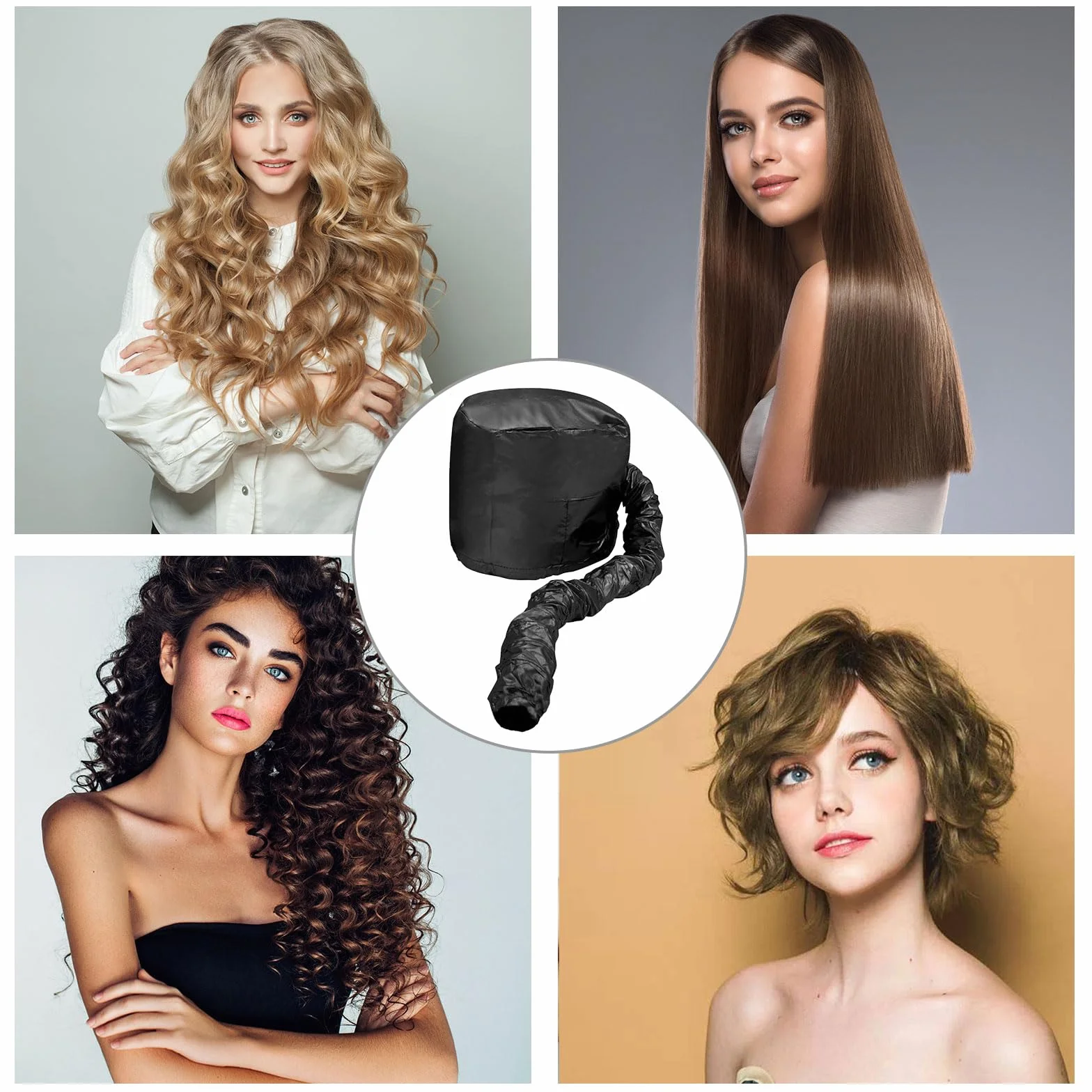 Gorro Secador de Pelo Térmico para Cabello Rizado UILYNIU 2 Piezas Difusor Universal Accesorio Secar Peinar Rizar