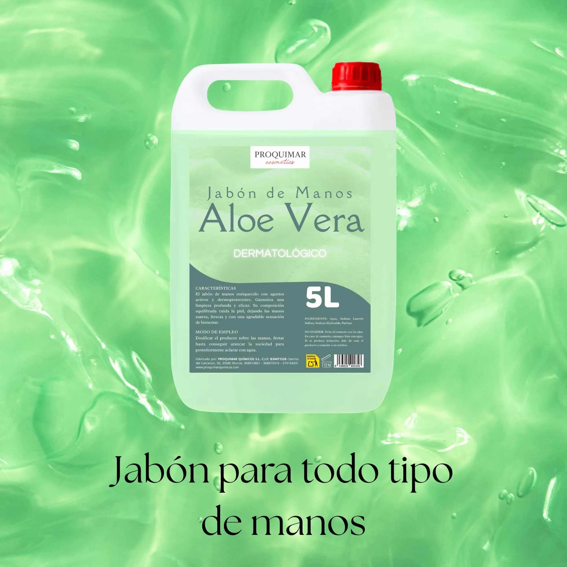 Jabón de Manos 5000 ml Aloe Vera Limpieza Suave Hidratación Total