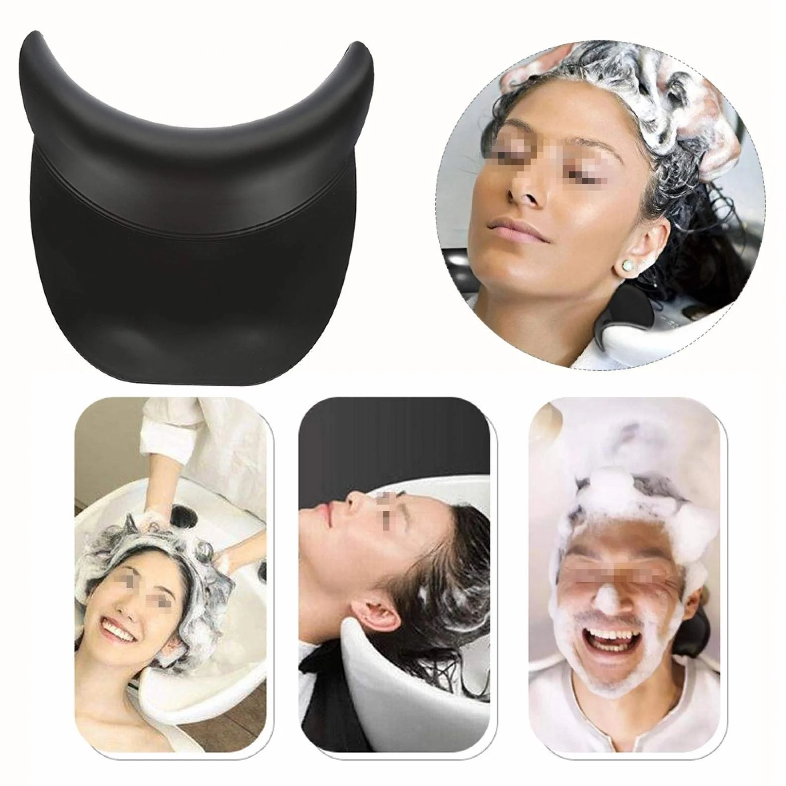 Cojín de lavado de cabello portátil de silicona para champú