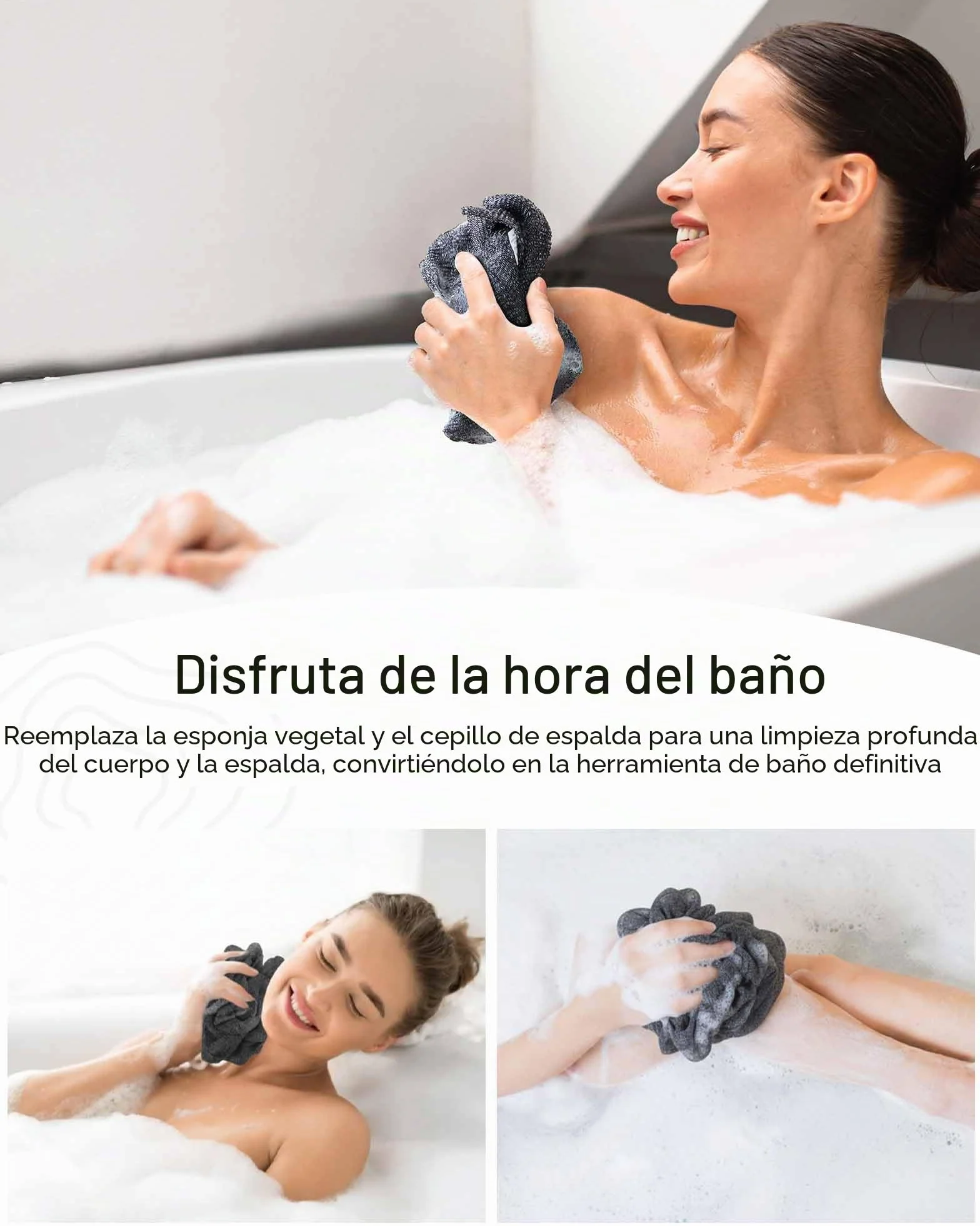 Yiclick Paquete de 2 Toallas Exfoliantes - Esponja de Lufa para Cuerpo - Exfoliante de Espalda Suave y Áspera