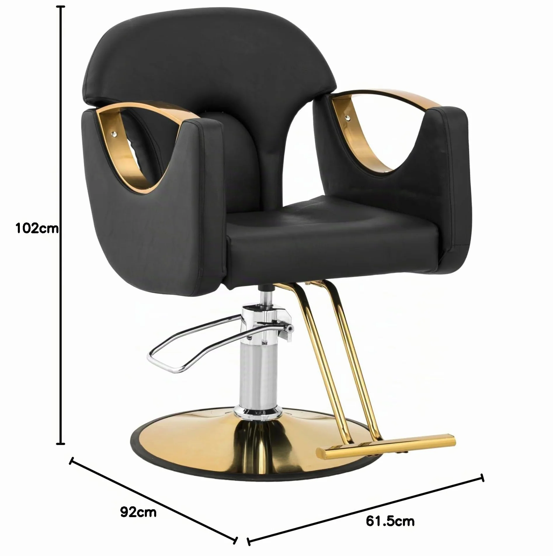 Physa Sillón de Peluquería Reposapiés Ajustable 53-64 cm 180 kg Negro