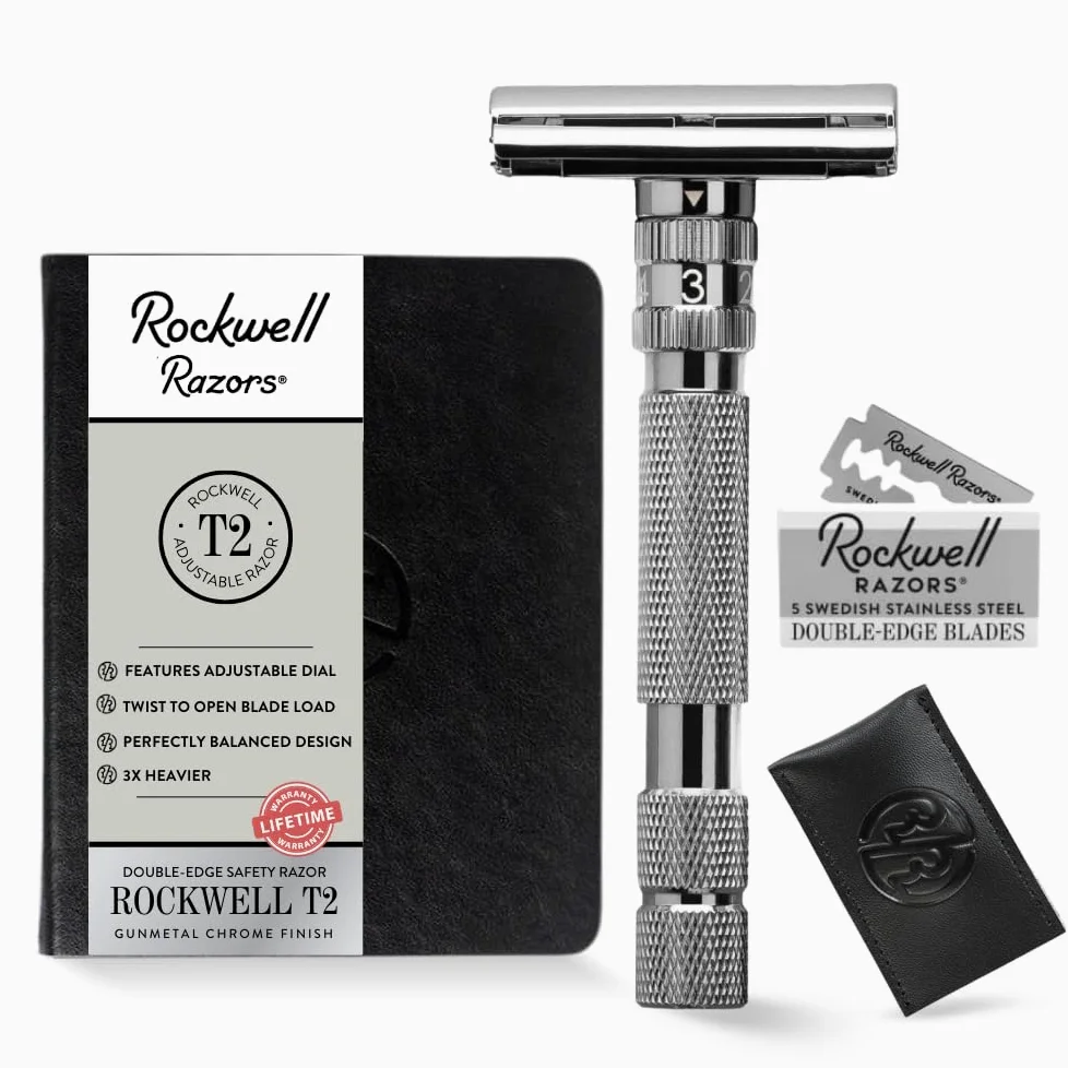 Rockwell - Afeitadora de seguridad T2 ajustable TTO Gun Metal