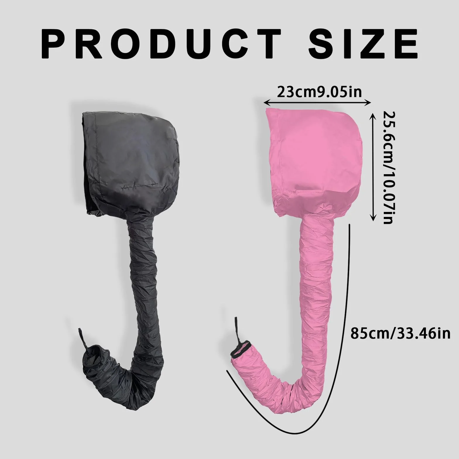 Gorro Secador de Pelo Térmico Negro Rosa 2 Piezas Difusor para Cabello Rizado Universal Accesorio