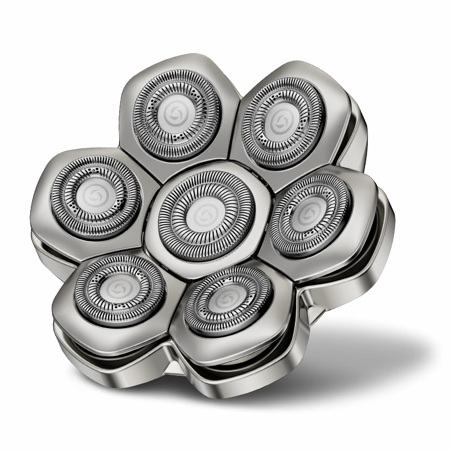 MAXGROOM Afeitadora Cabeza Hombre PRO, 7 Cabezales, 140 Minutos, Impermeable, Magnético, Plateado